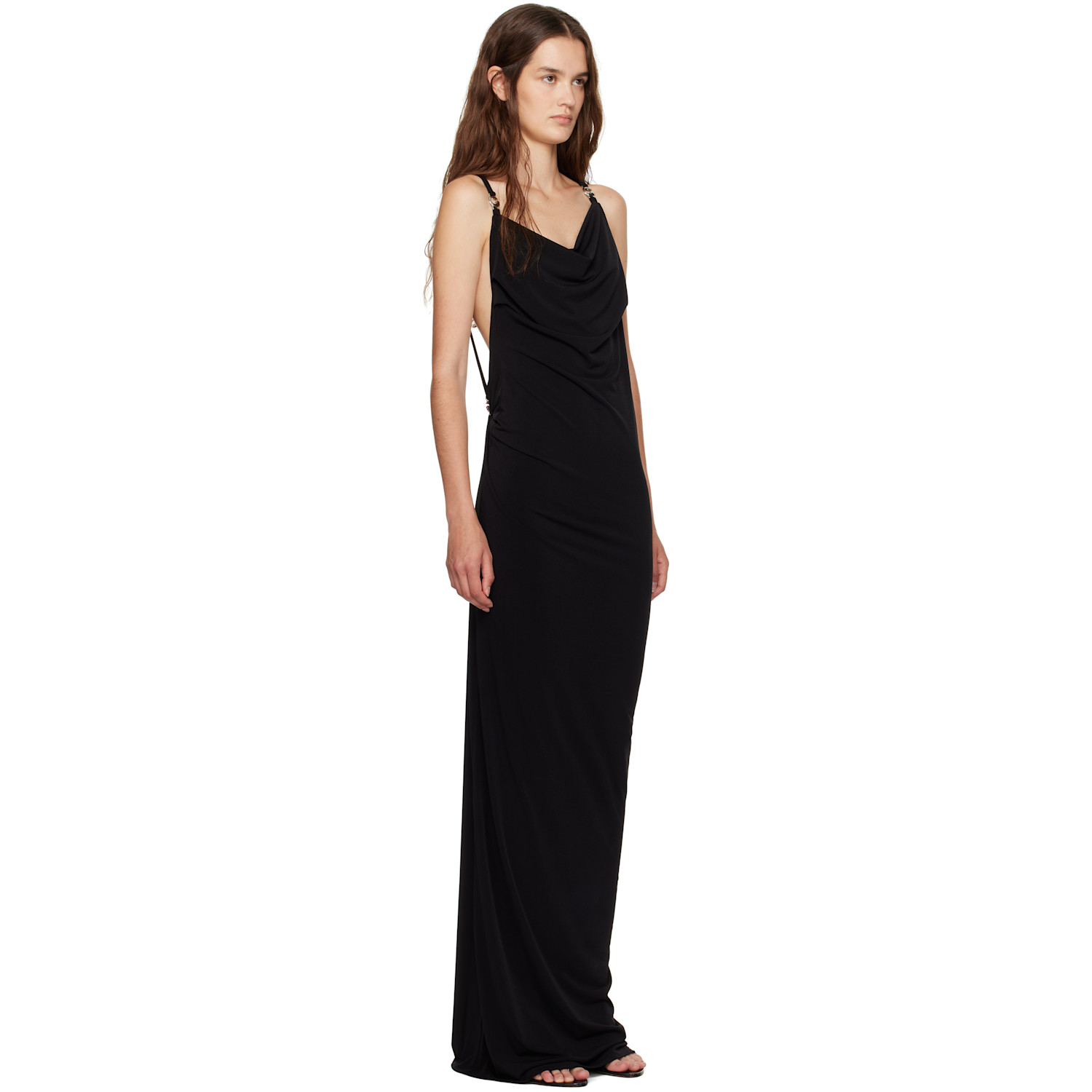  Coperni Black Logo Maxi Dress 