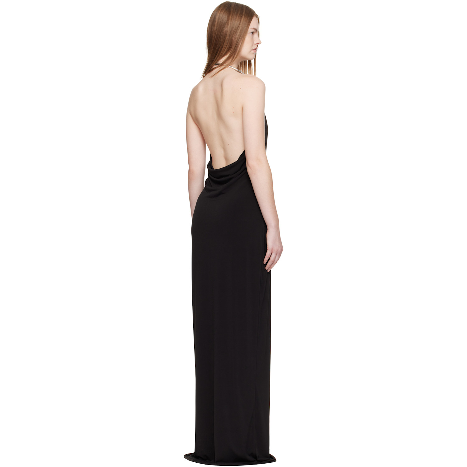  Coperni Black Logo Necklace Maxi Dress 