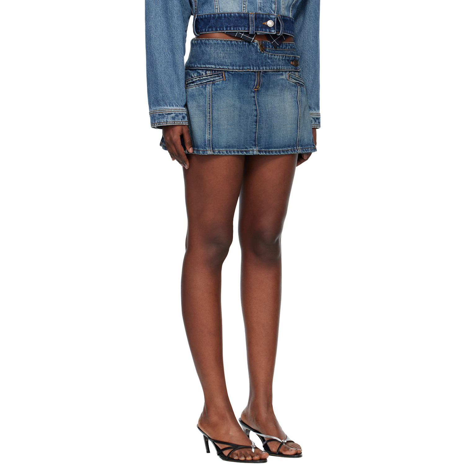  Coperni Blue Yoke Denim Miniskirt 