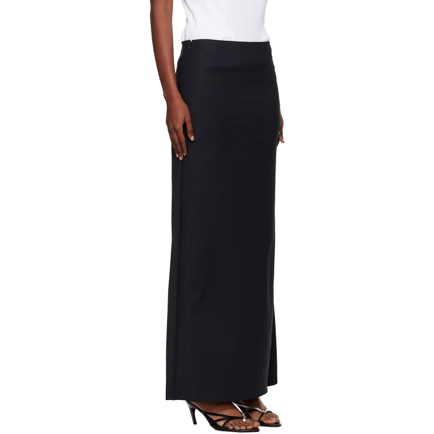  Coperni Black Garter Belt Maxi Skirt 