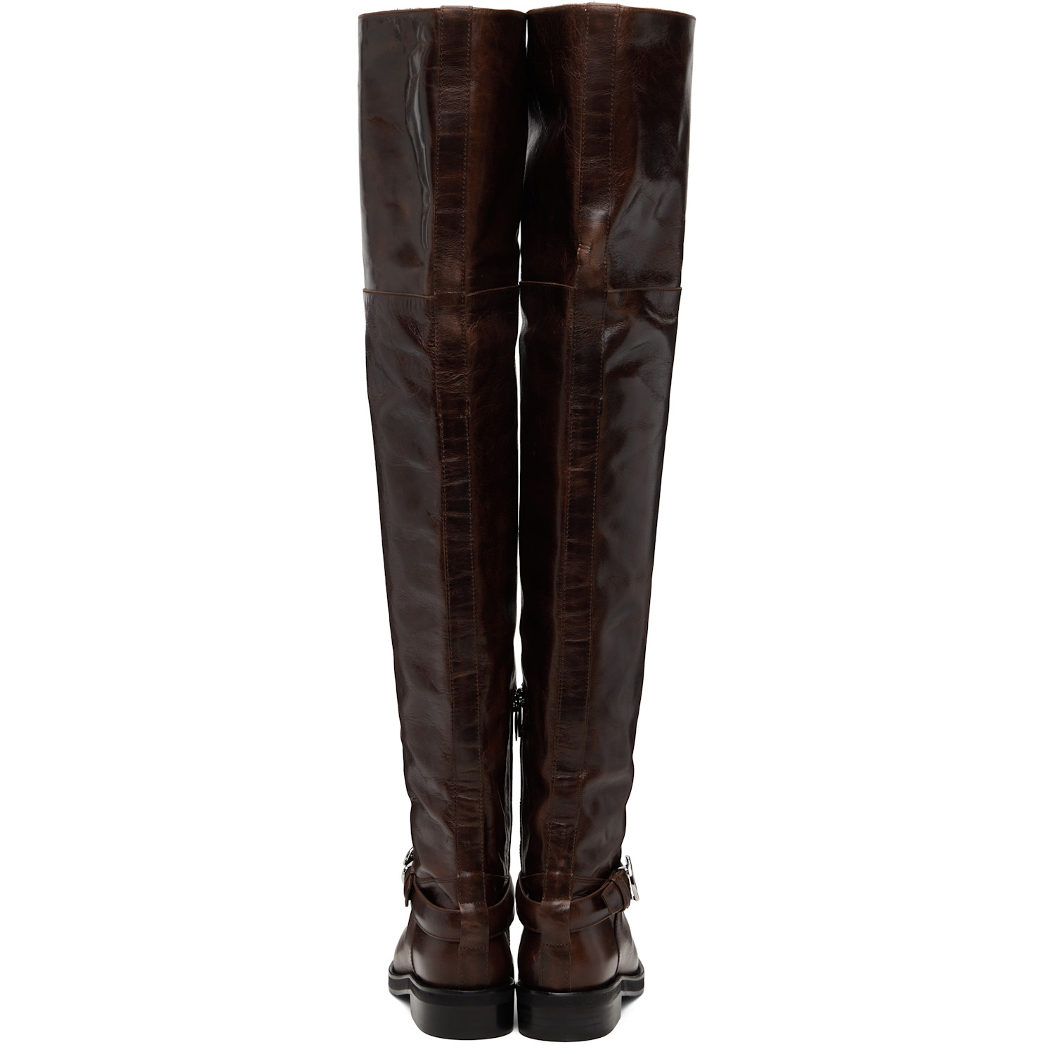  Coperni Brown Belt High Cavalier Tall Boots 