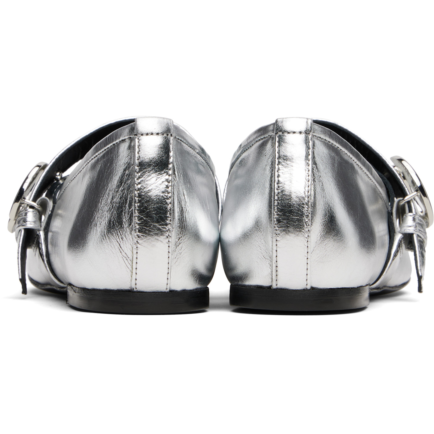  Coperni Silver Belt Ballerina Flats 