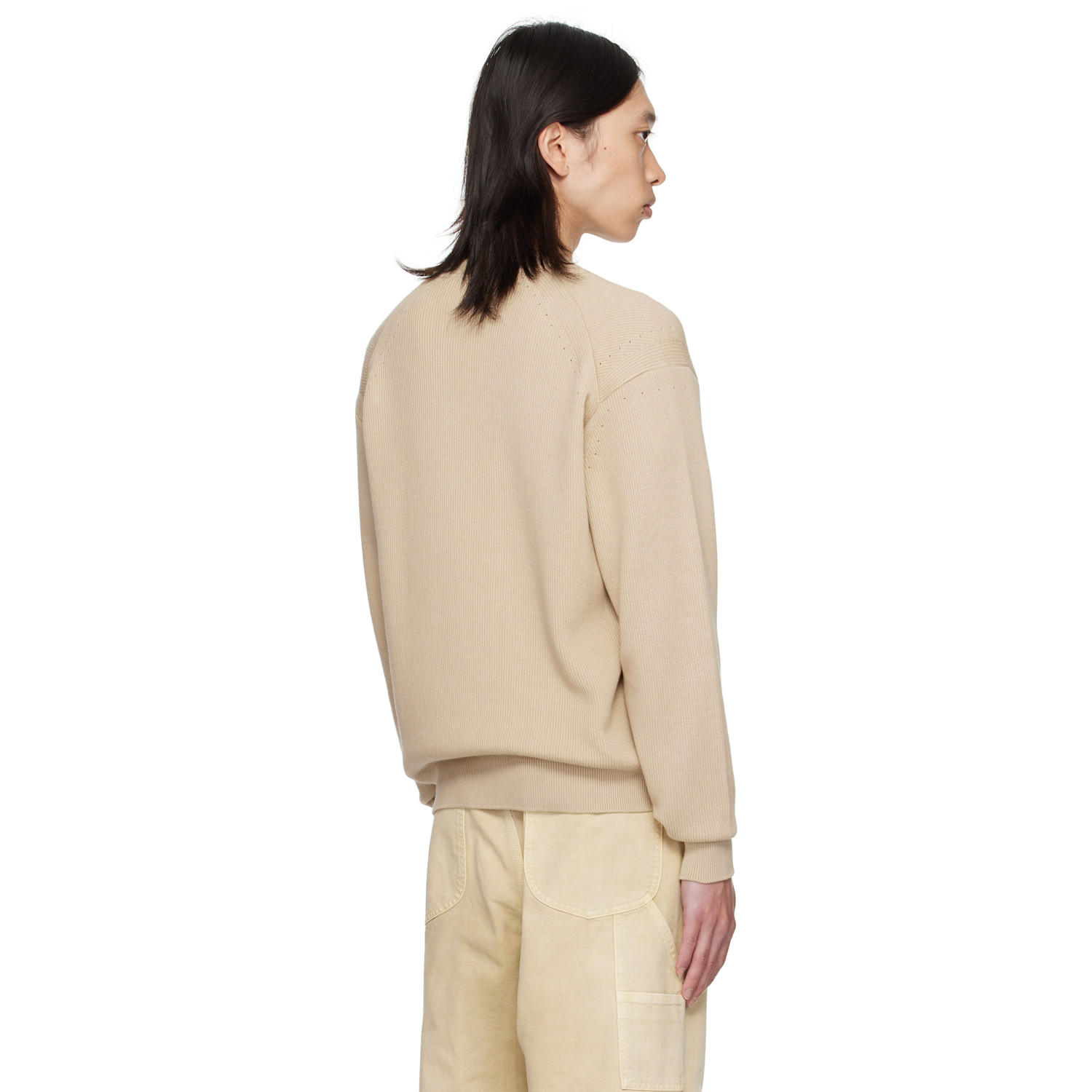  Vowels Beige V-neck Sweater 