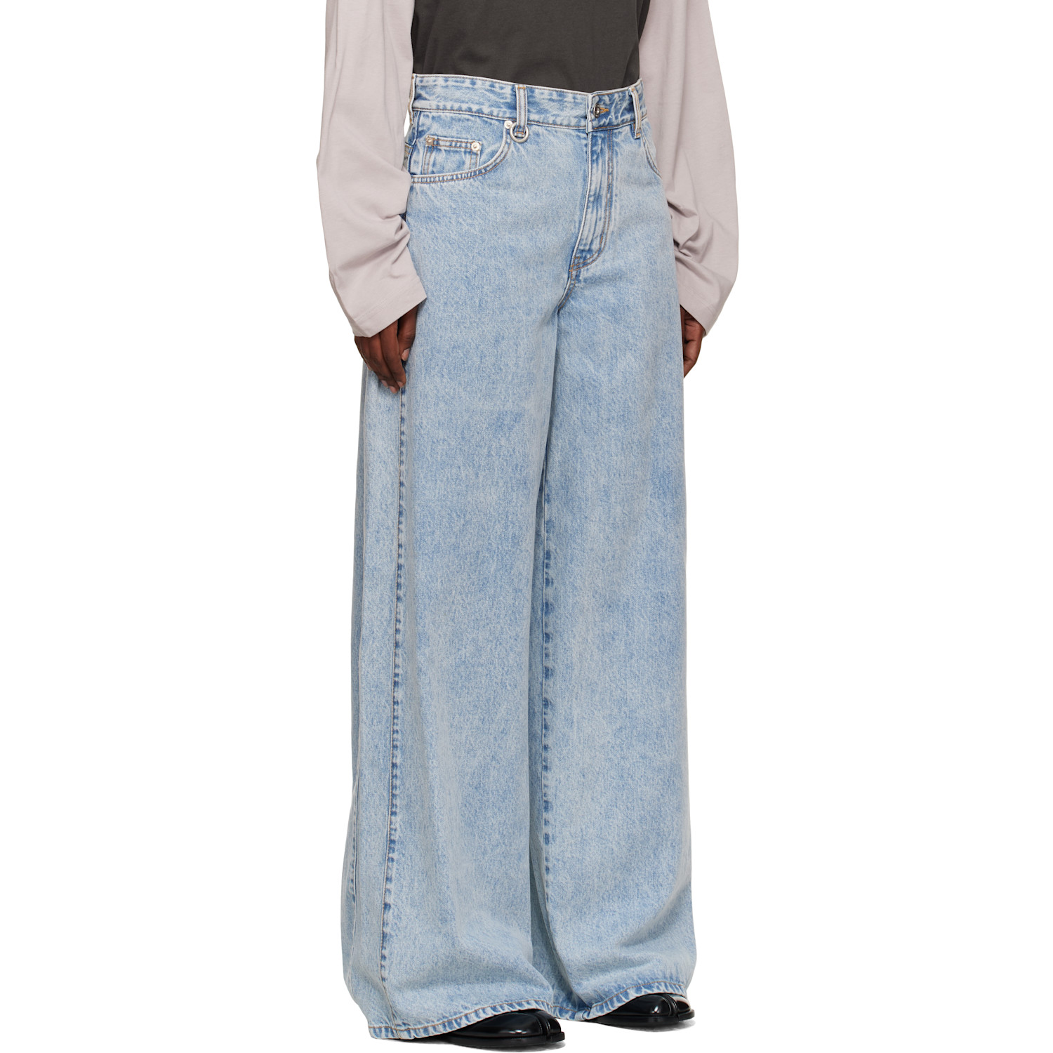  We11done Blue Oversized Low-rise Jeans 