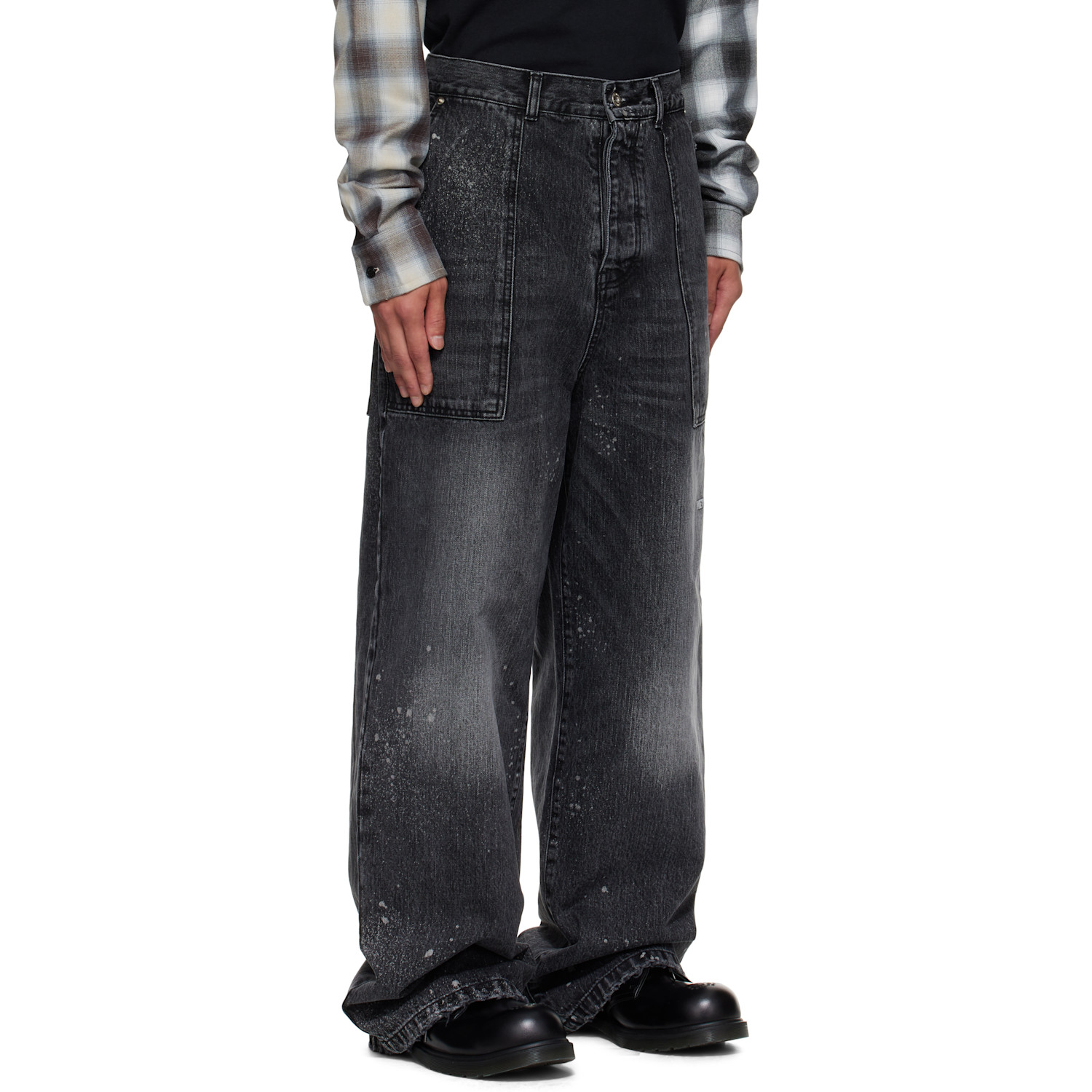  We11done Black Distressed Jeans 