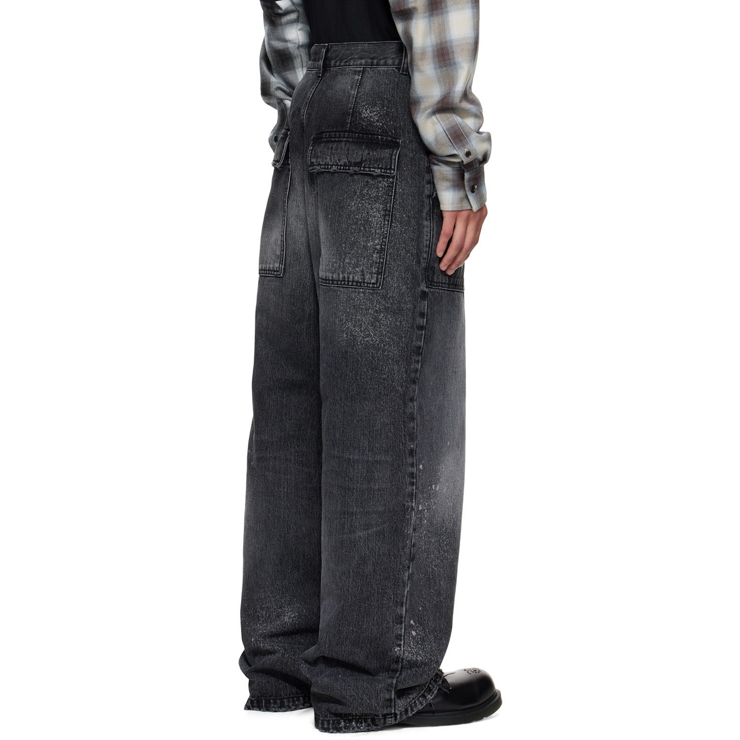  We11done Black Distressed Jeans 