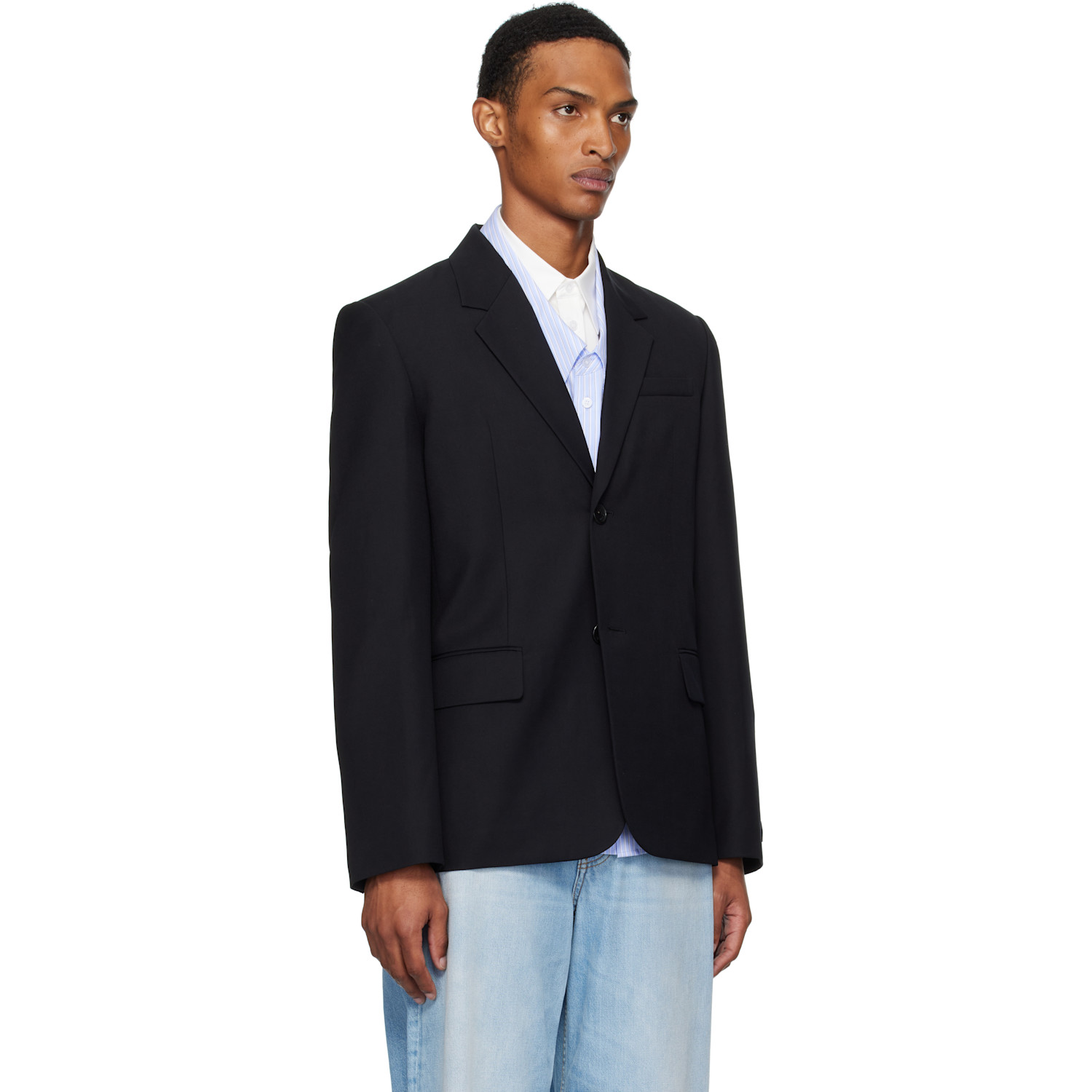  We11done Black Button Blazer 