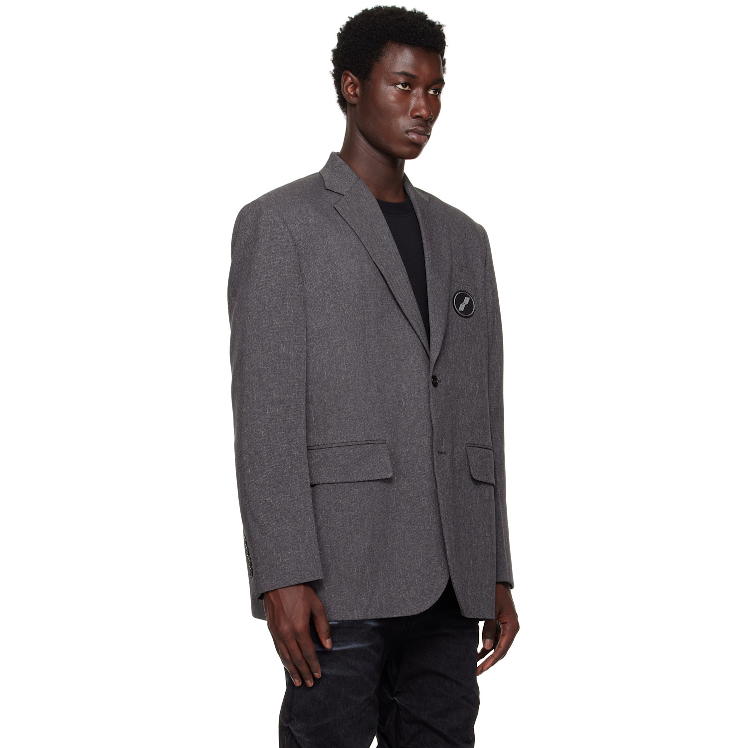  We11done Gray Oversized Suit Blazer 