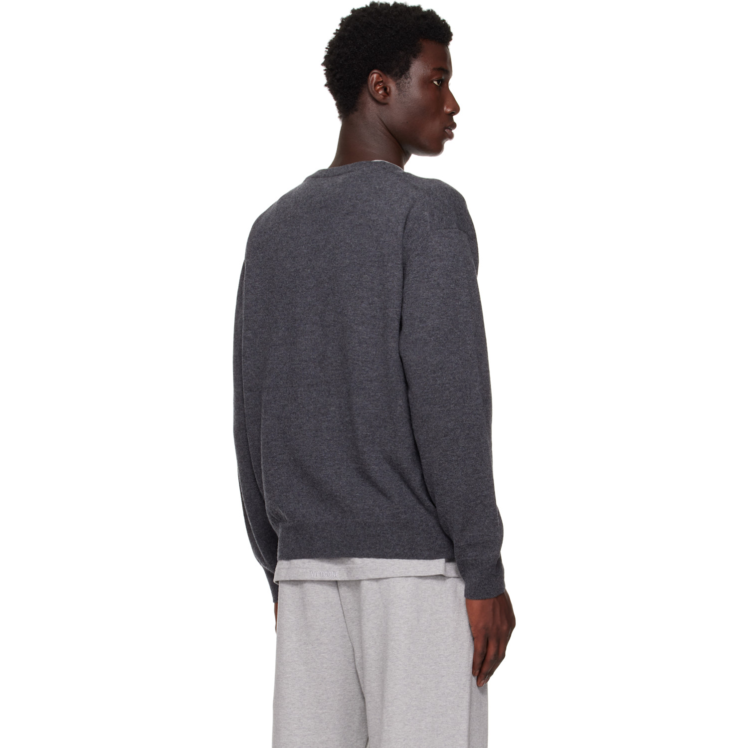  We11done Black Logo Knit Pullover Sweater 