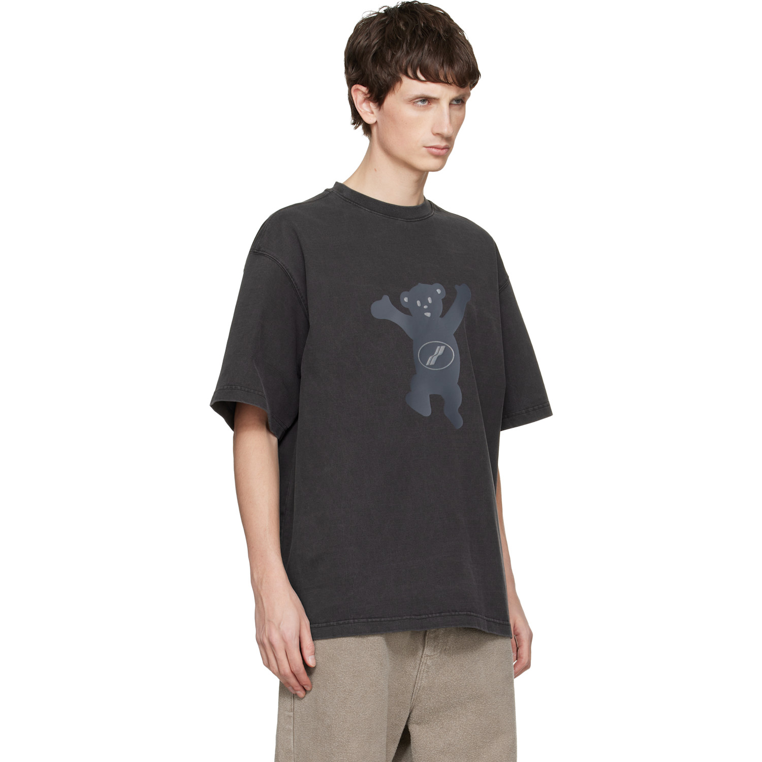  We11done Gray Teddy Logo T-shirt 