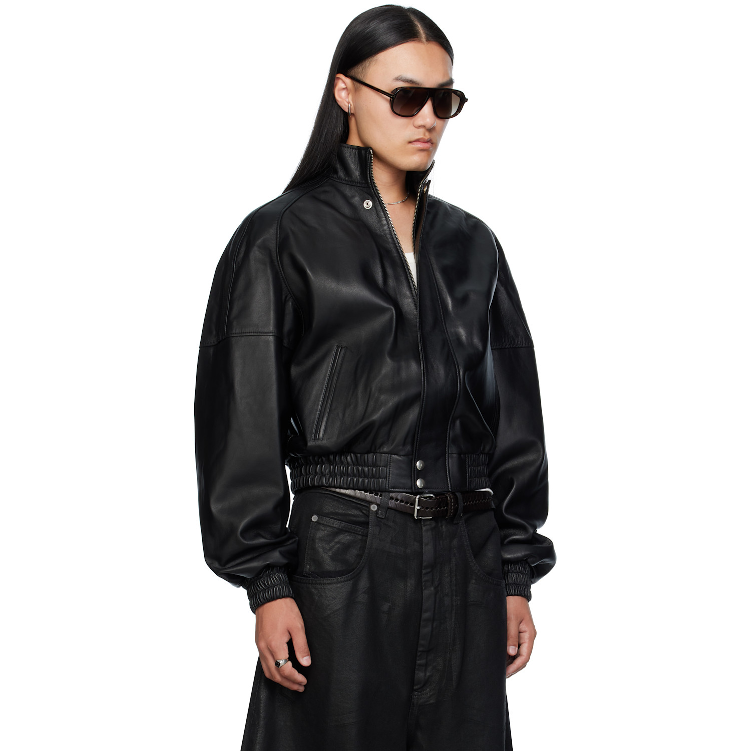  Lu'u Dan Black Blouson Leather Jacket 
