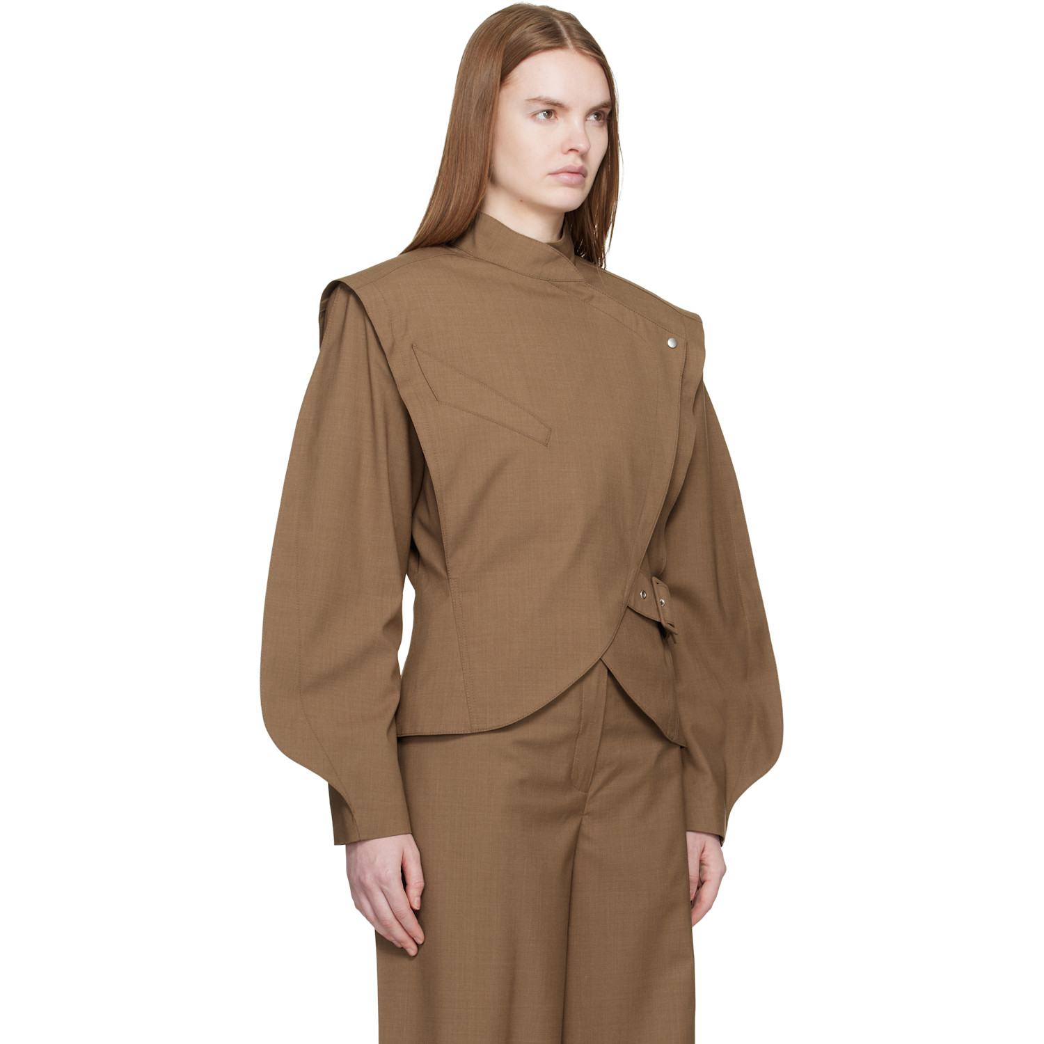  Mugler Brown Super Fine Mela Jacket 
