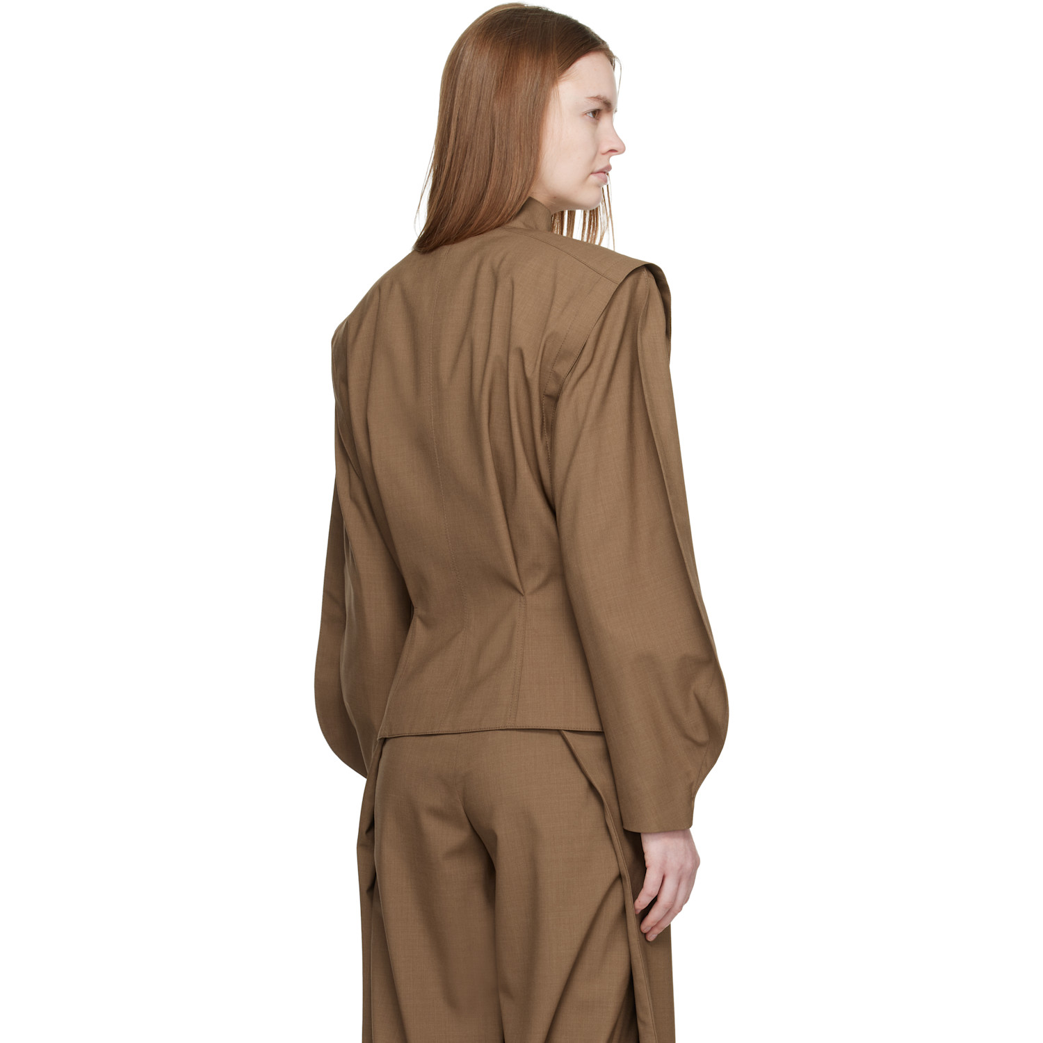  Mugler Brown Super Fine Mela Jacket 
