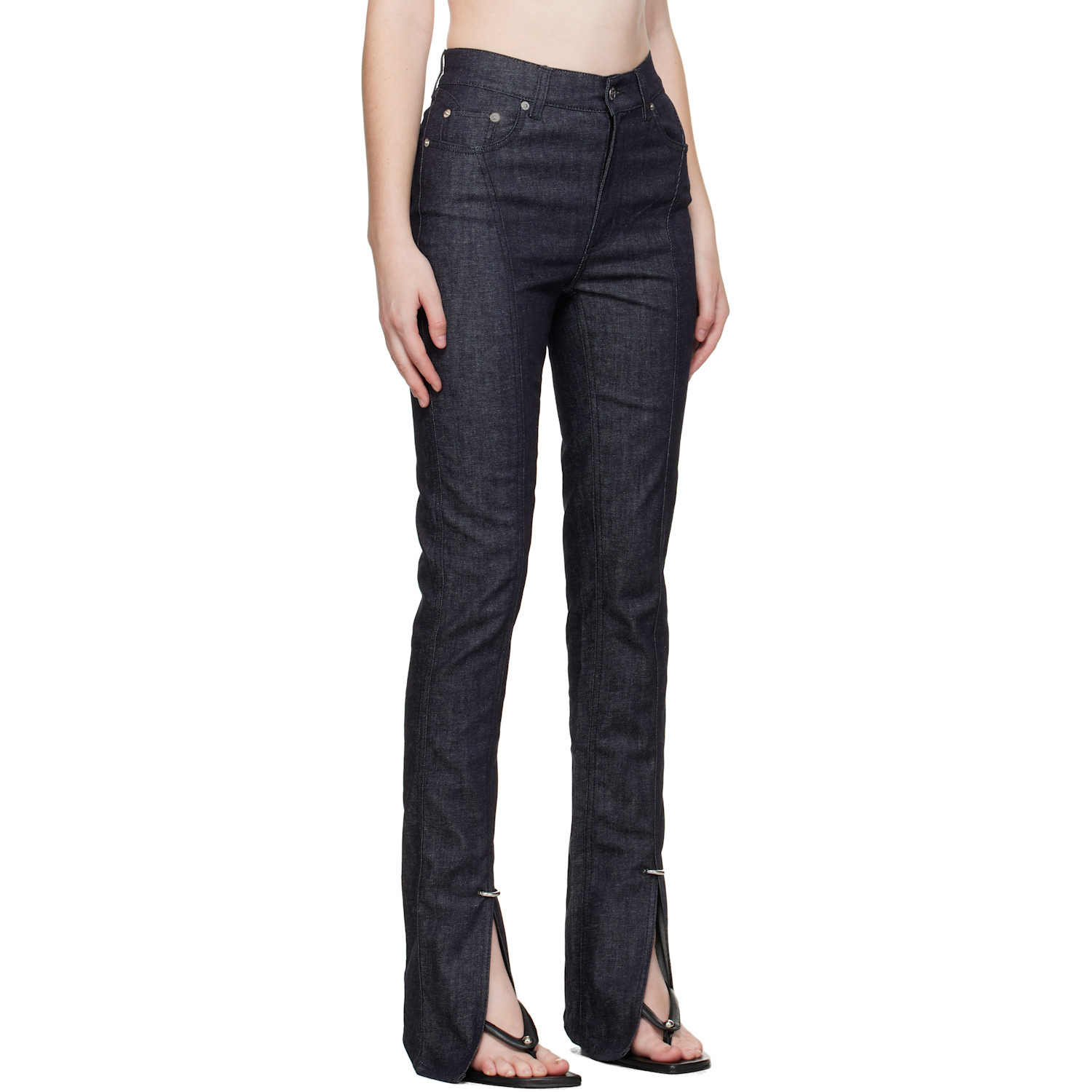 Mugler Indigo Paneled Jeans 