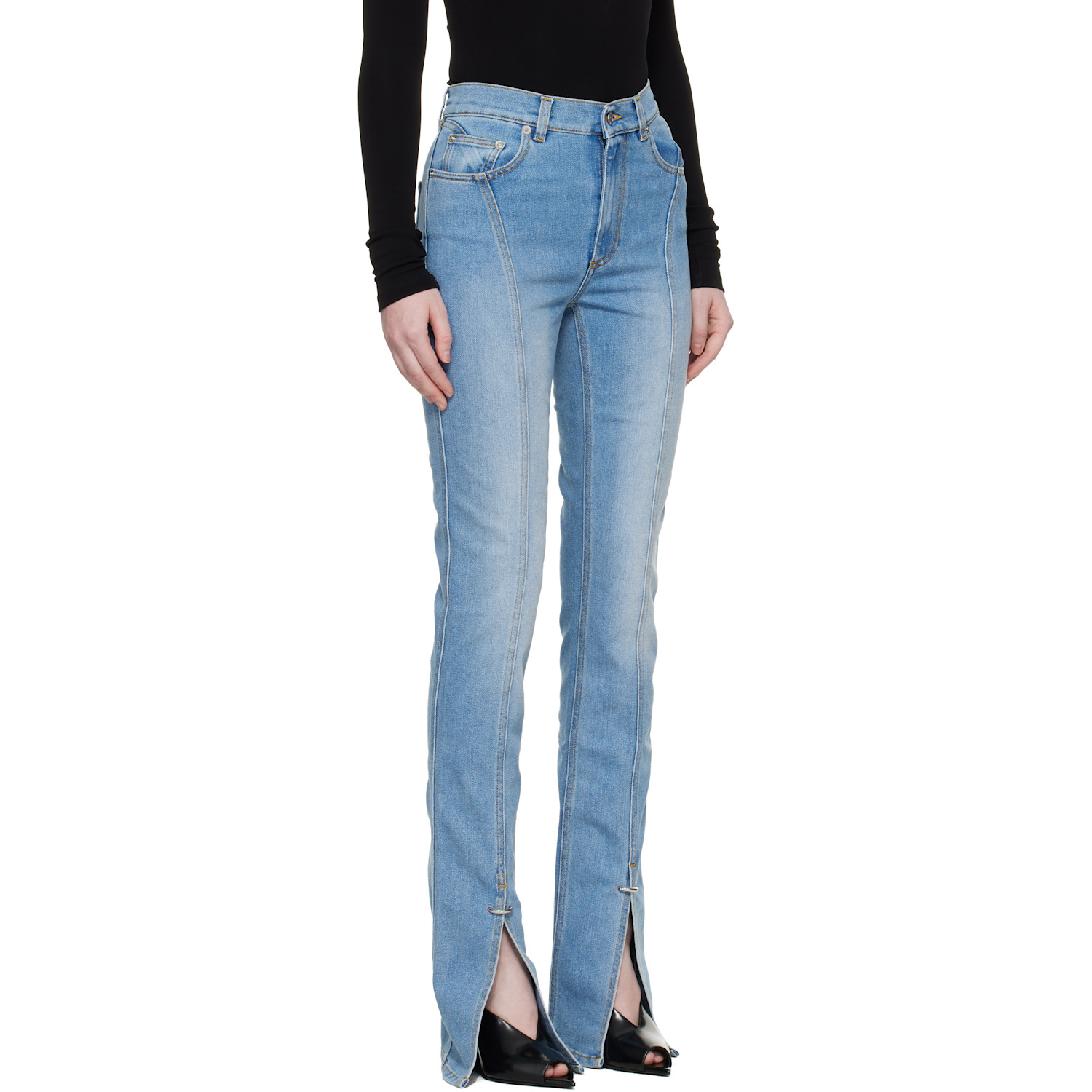  Mugler Blue Stretch Denim Jeans 
