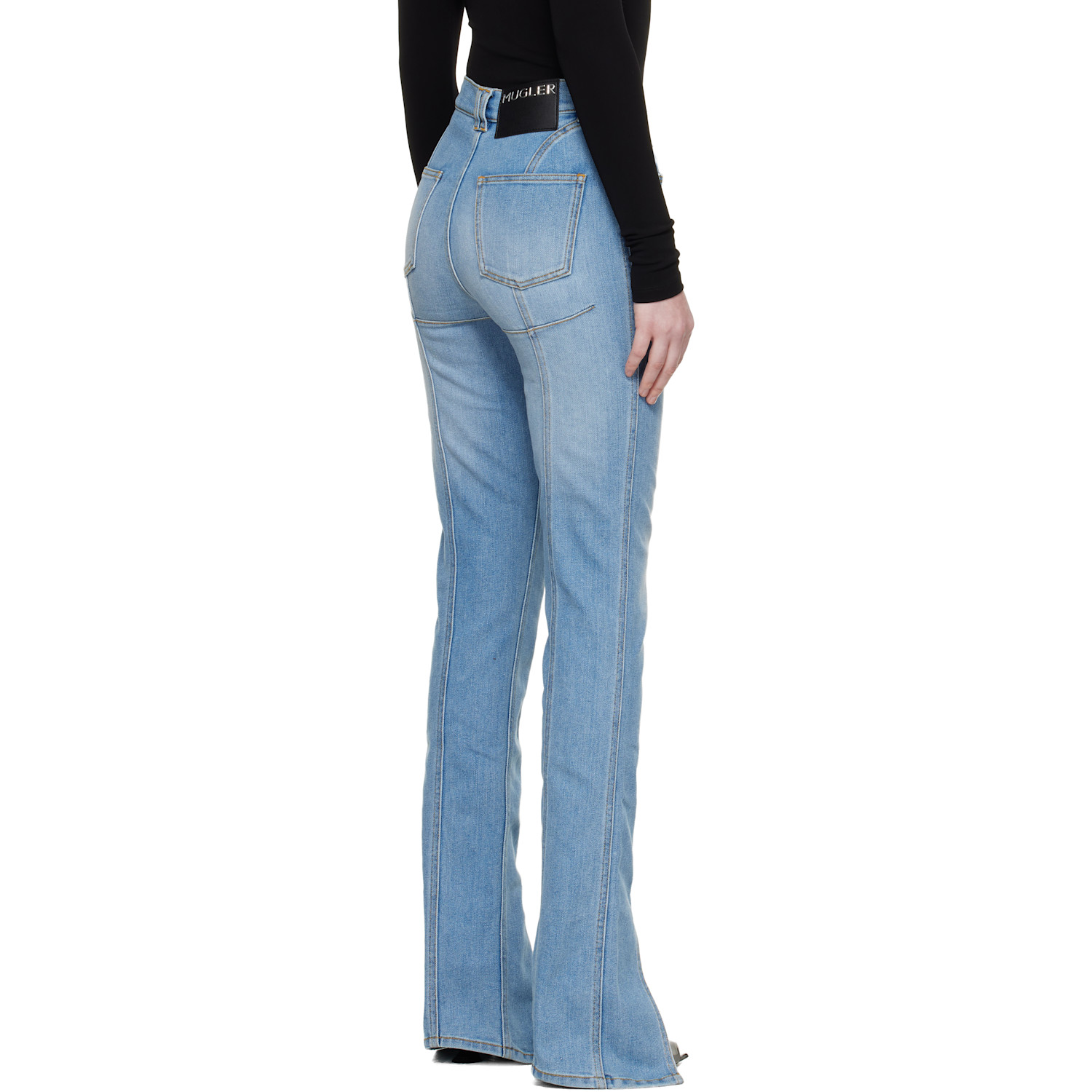  Mugler Blue Stretch Denim Jeans 