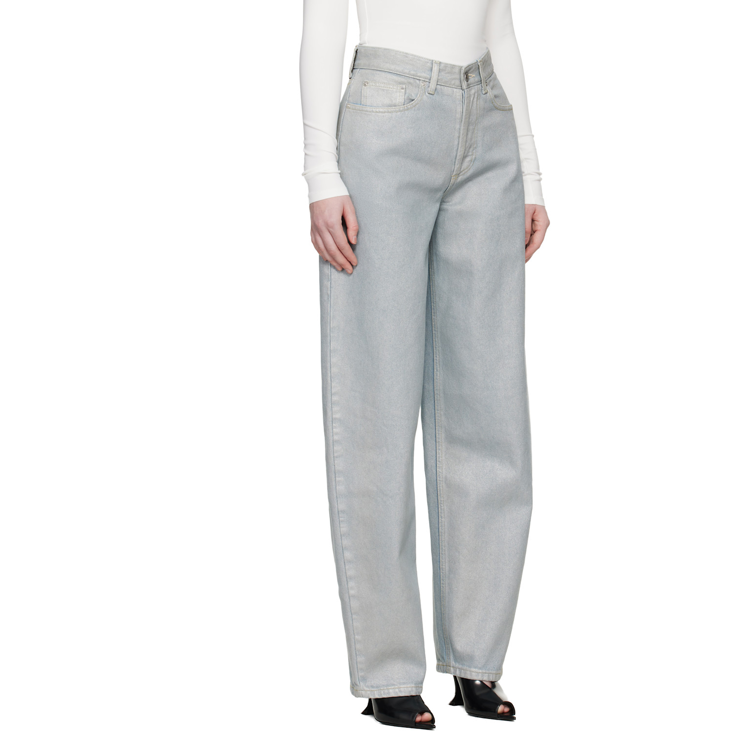  Mugler Blue Foil Jeans 