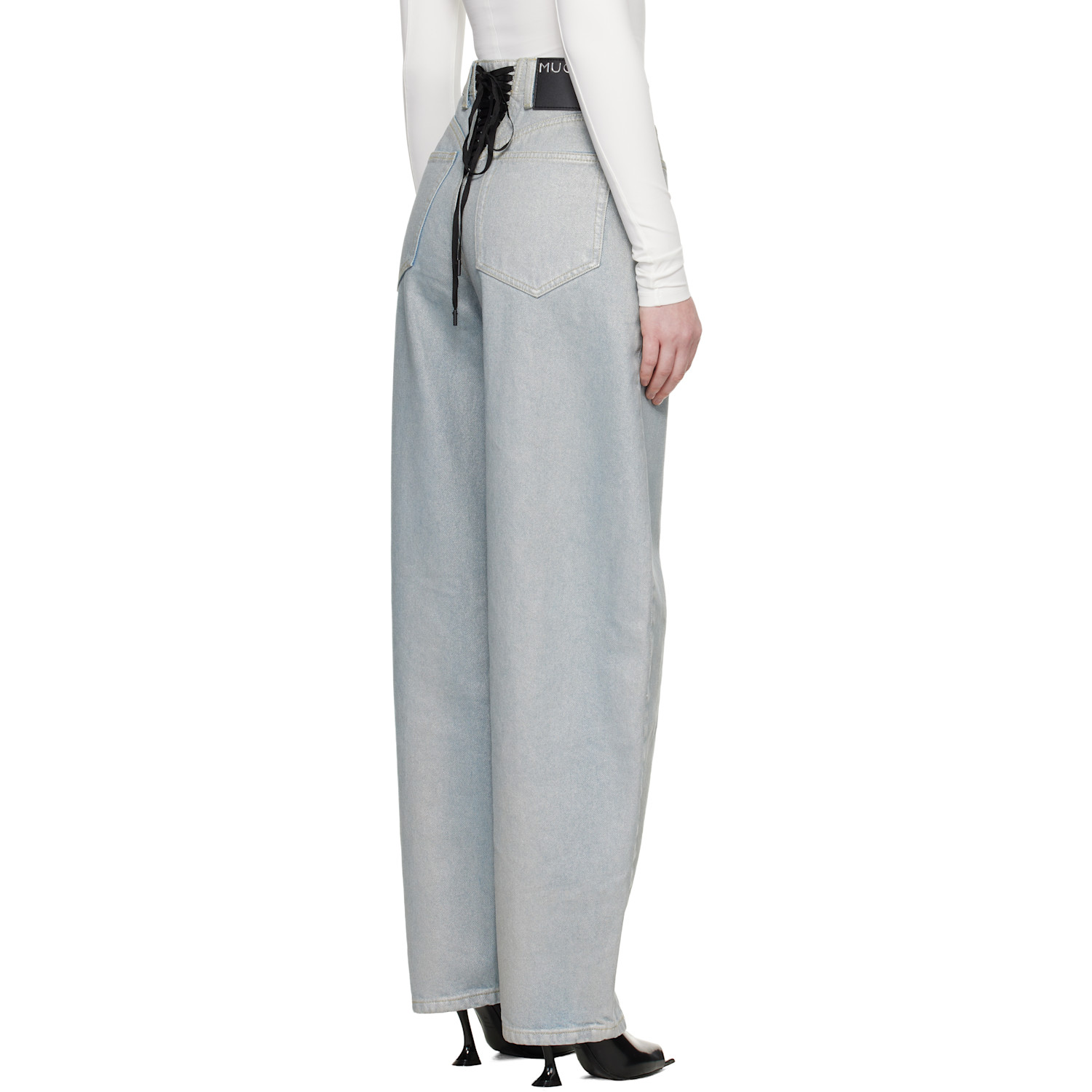  Mugler Blue Foil Jeans 