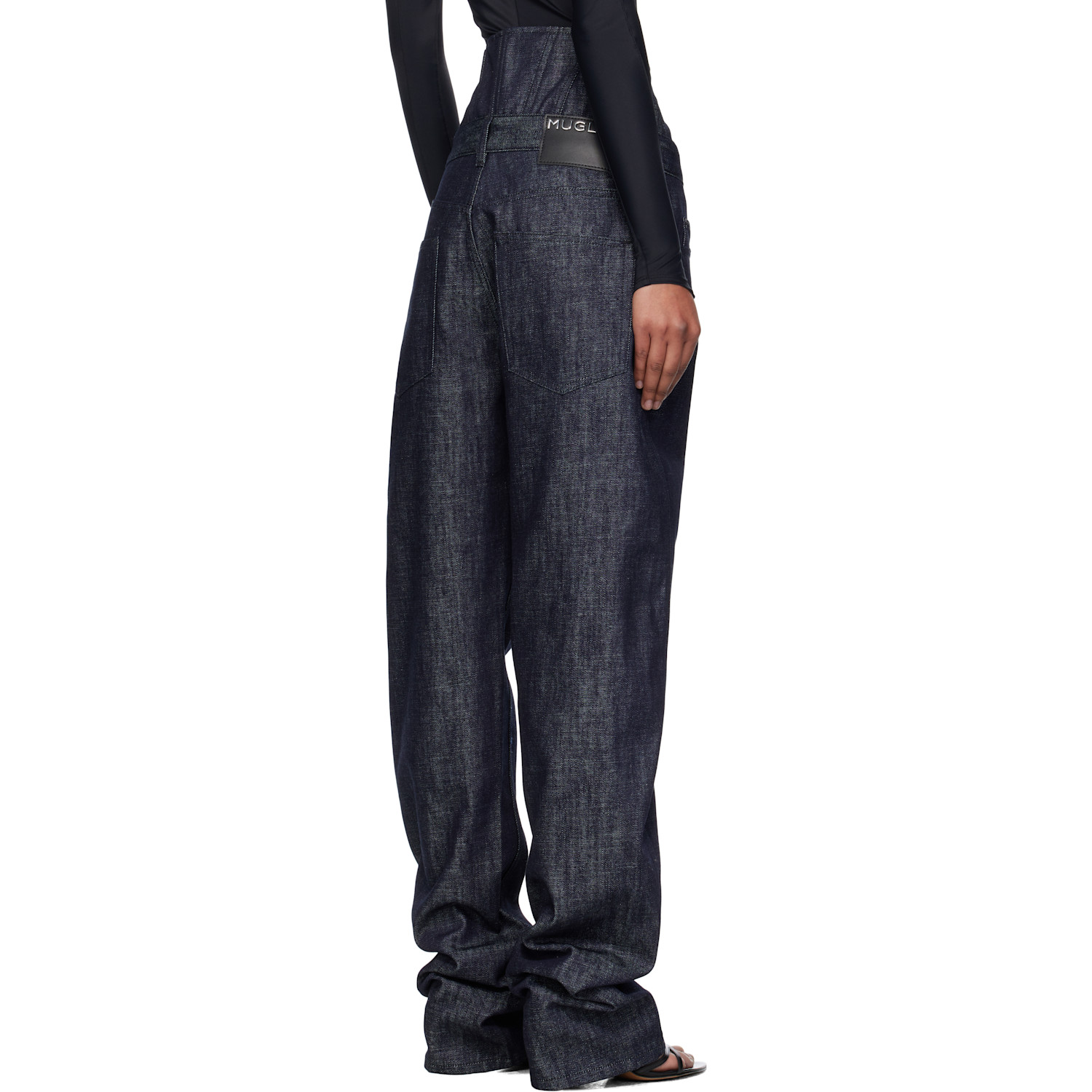  Mugler Blue High-waisted Corset Jeans 