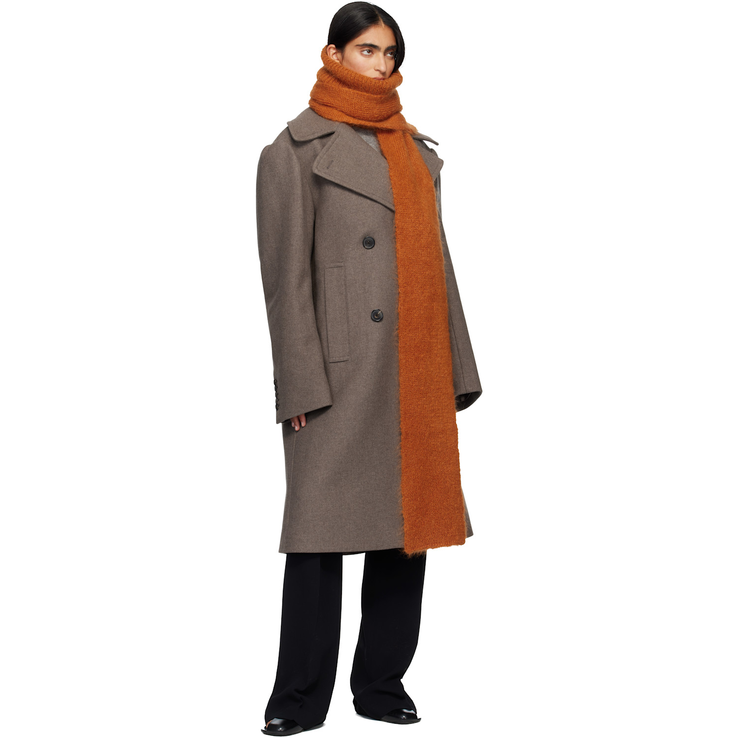  Dries Van Noten Orange Techno Scarf 