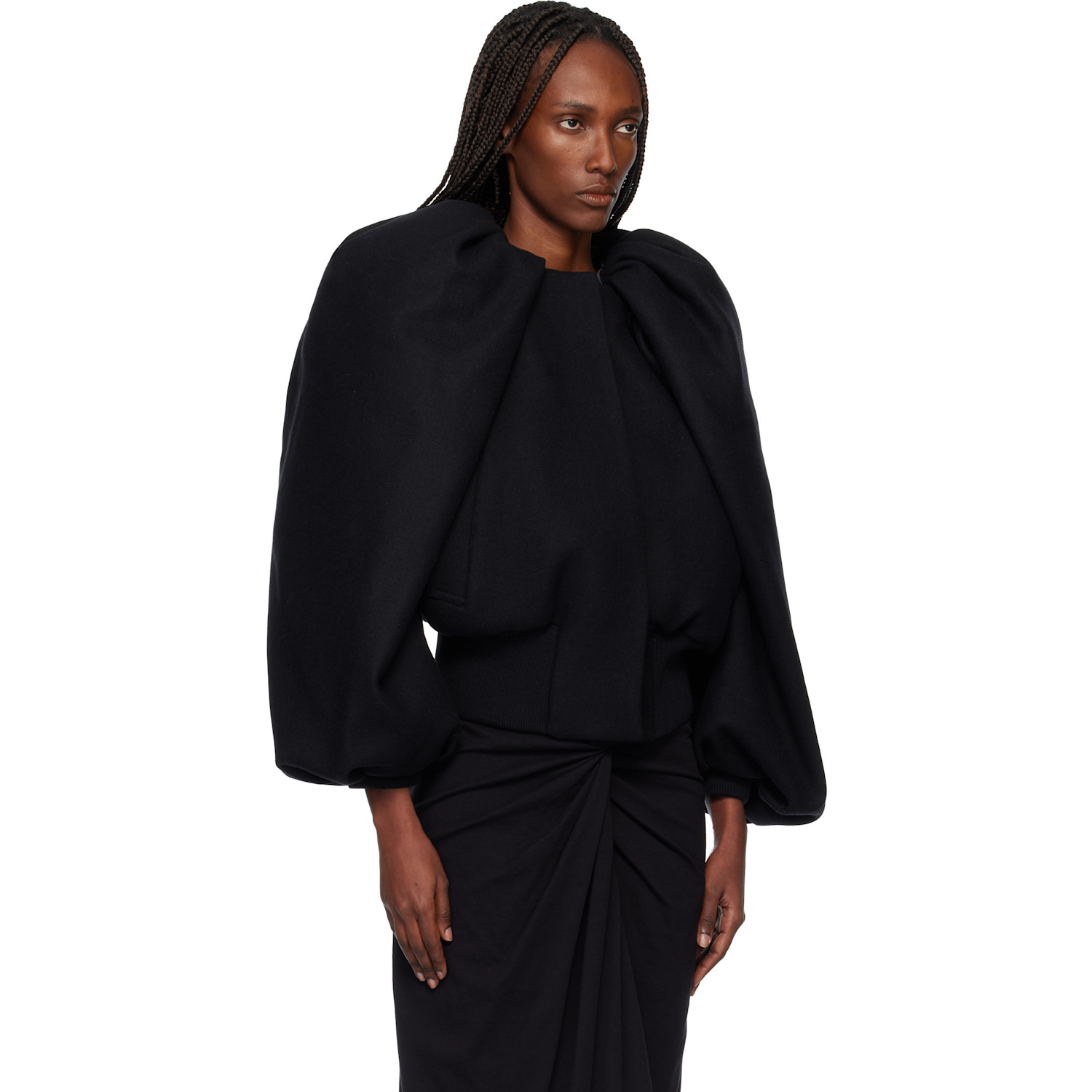  Dries Van Noten Black Constructed Wool Jacket 