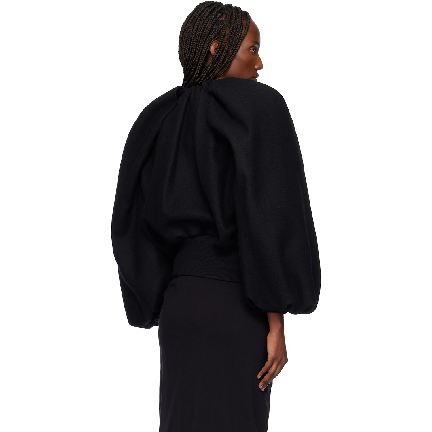  Dries Van Noten Black Constructed Wool Jacket 