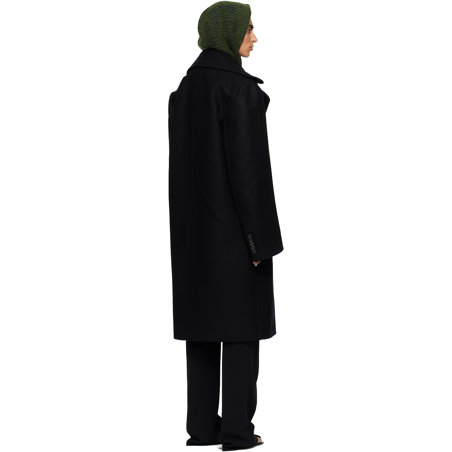  Dries Van Noten Black Wool Coat 