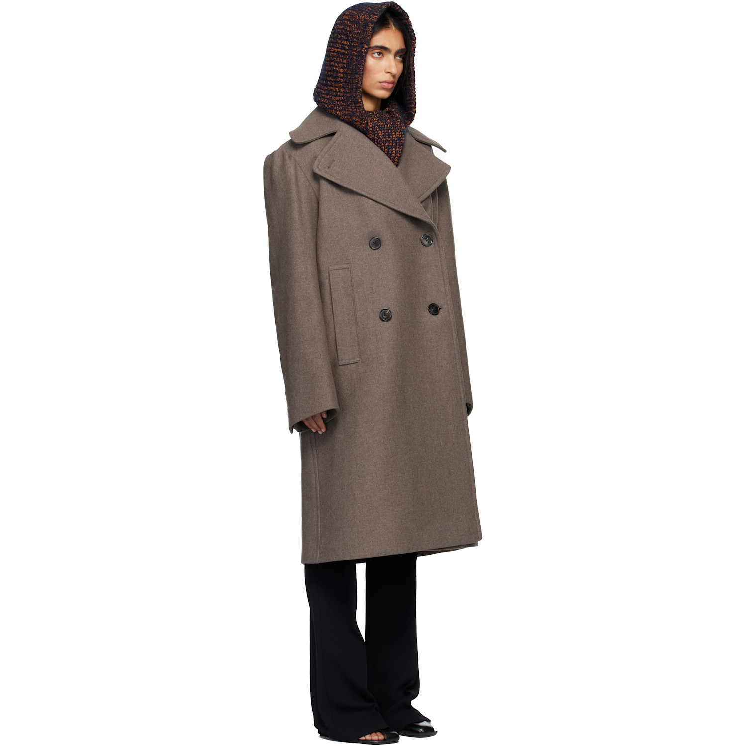  Dries Van Noten Taupe Double-breasted Coat 