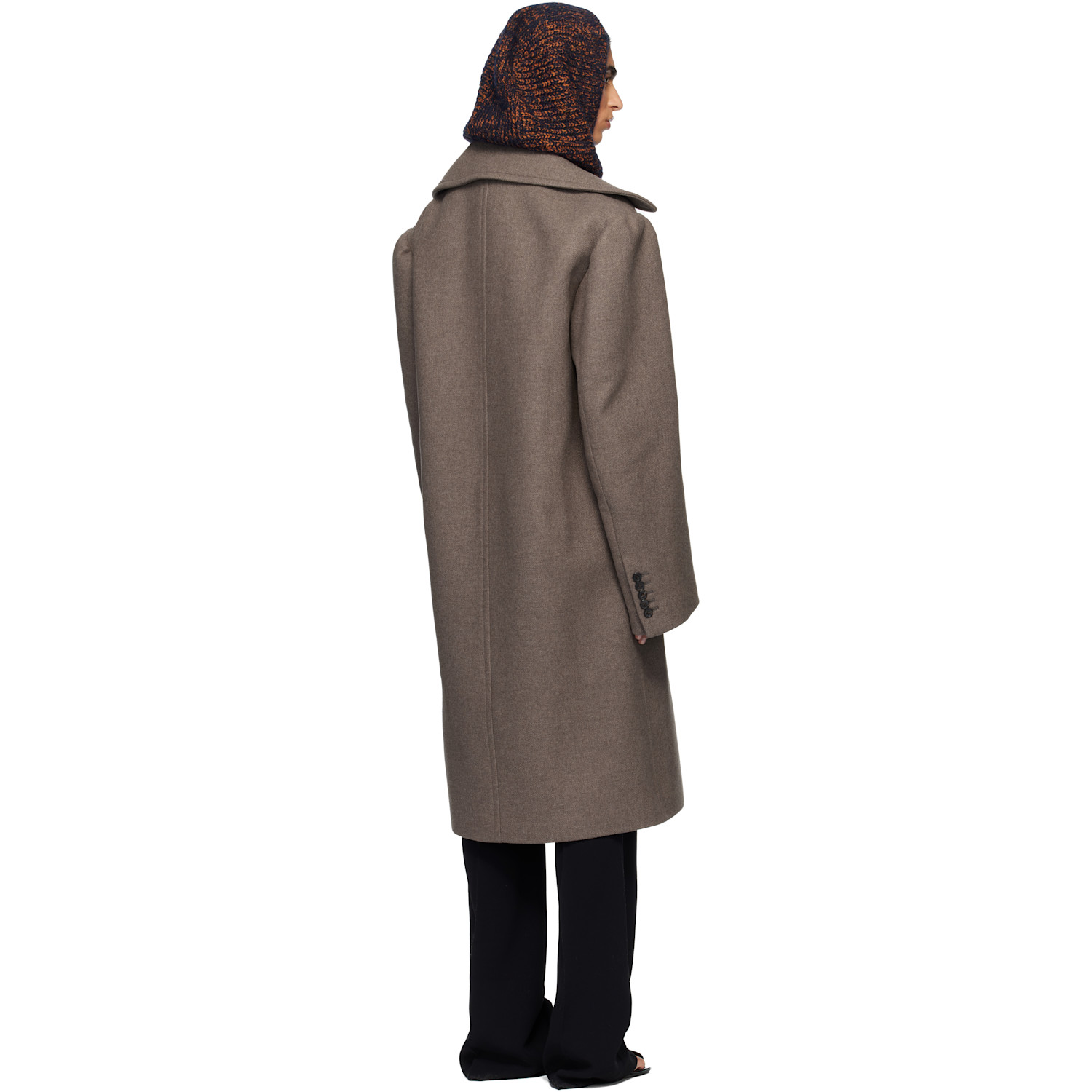  Dries Van Noten Taupe Double-breasted Coat 