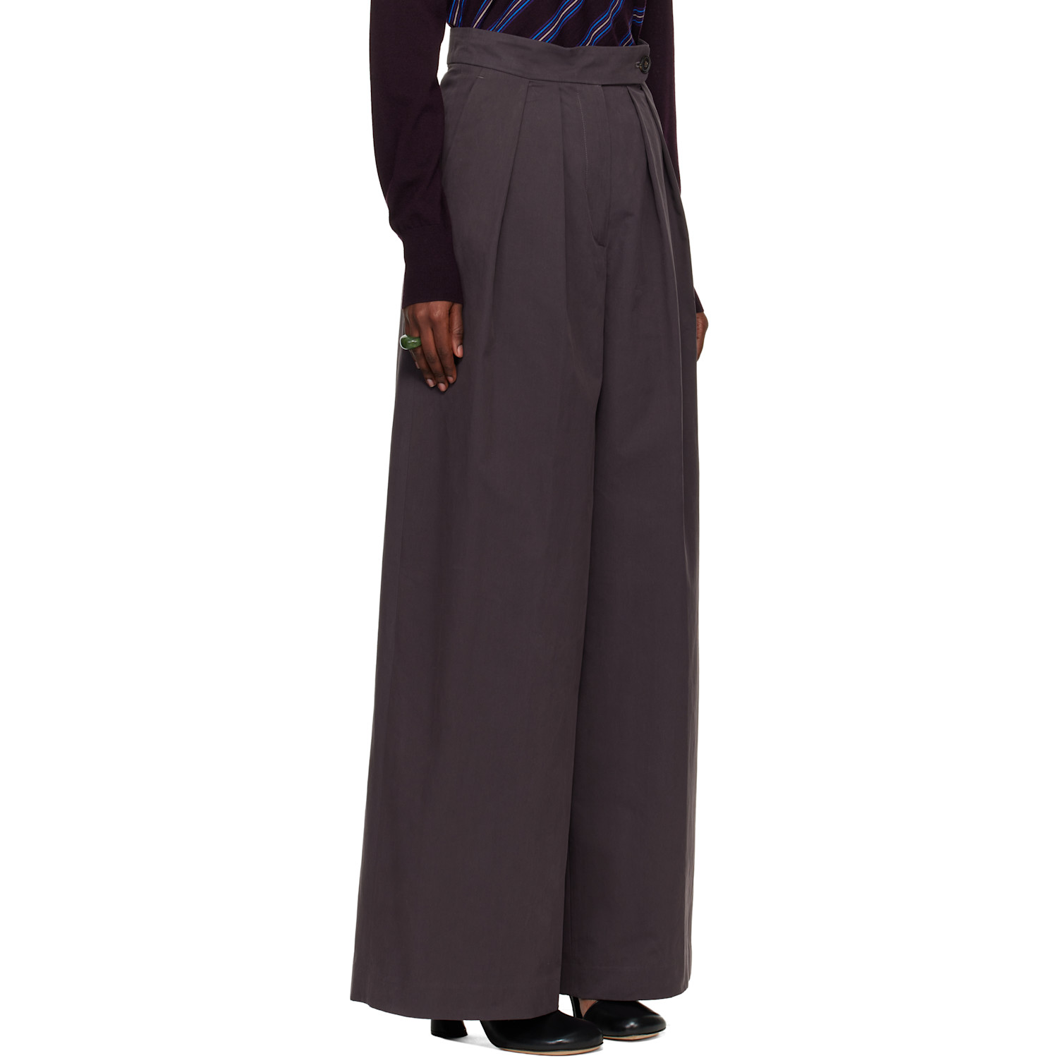  Dries Van Noten Brown Heavy Cotton Poplin Trousers 