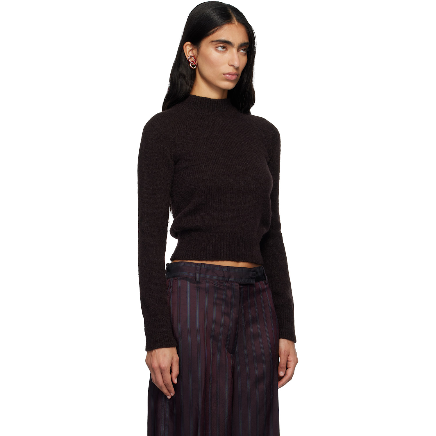  Dries Van Noten Brown Fitted Sweater 