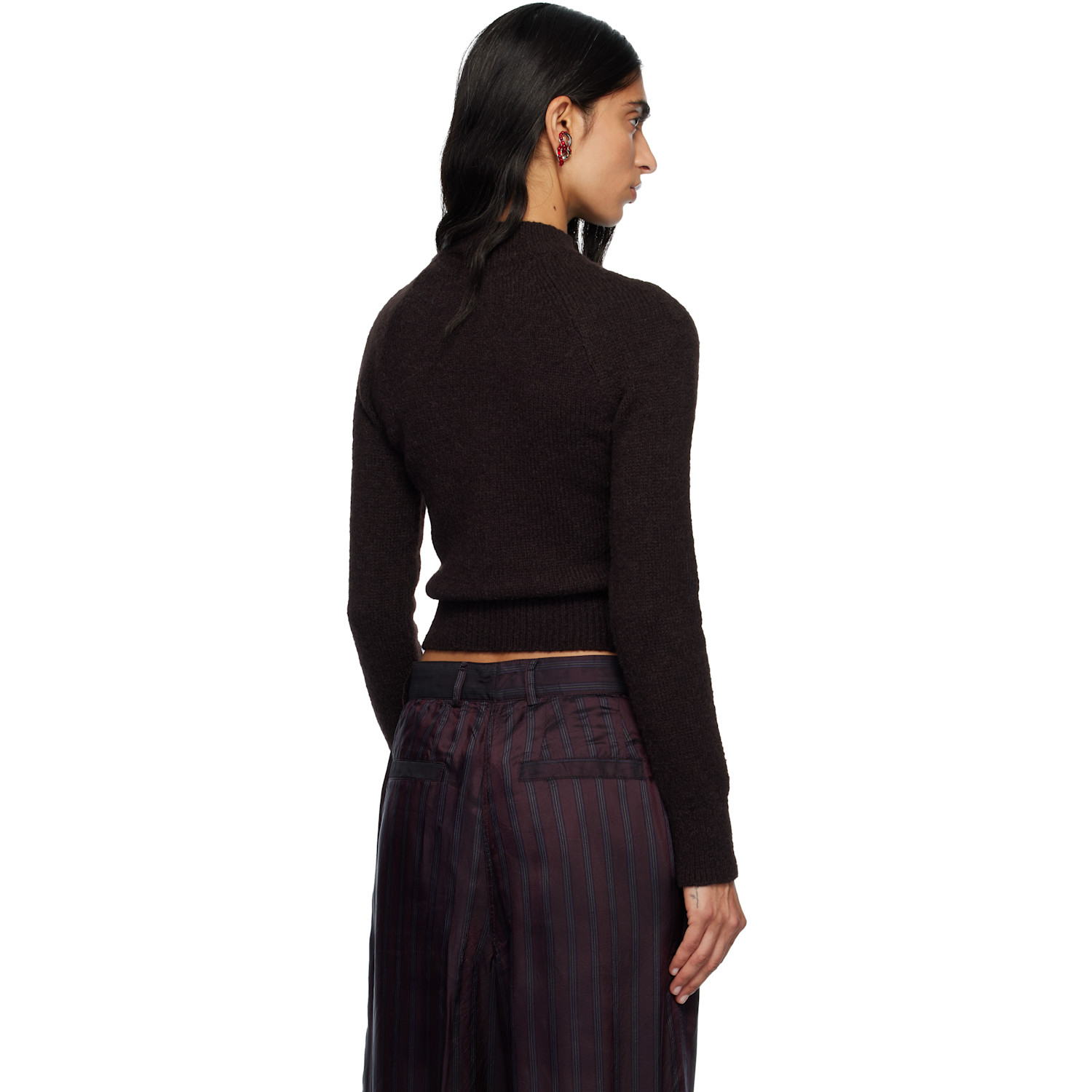  Dries Van Noten Brown Fitted Sweater 