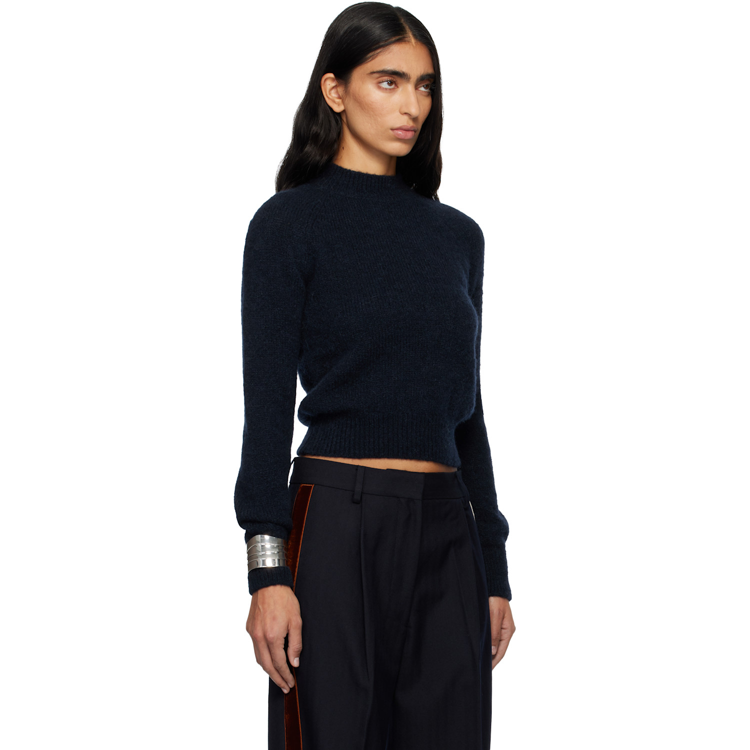  Dries Van Noten Navy Fitted Sweater 