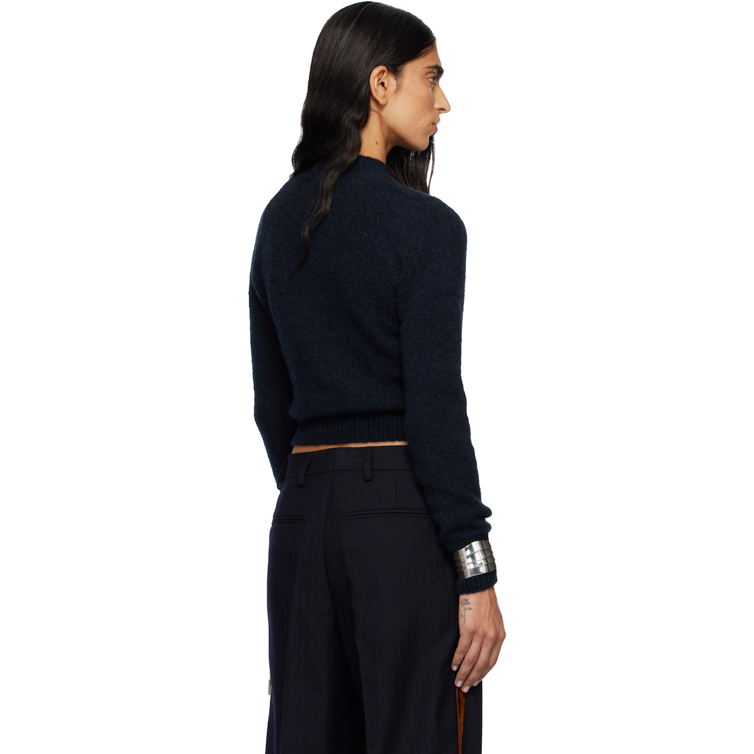  Dries Van Noten Navy Fitted Sweater 