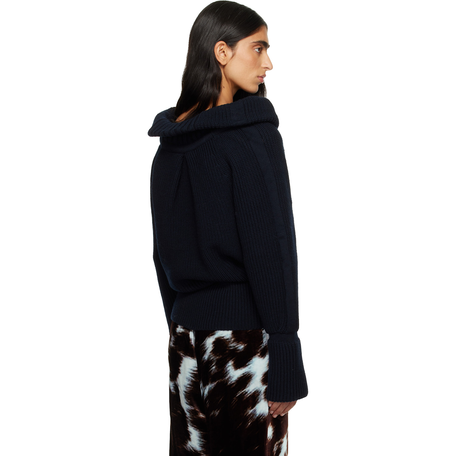  Dries Van Noten Navy Drawstring Turtleneck 