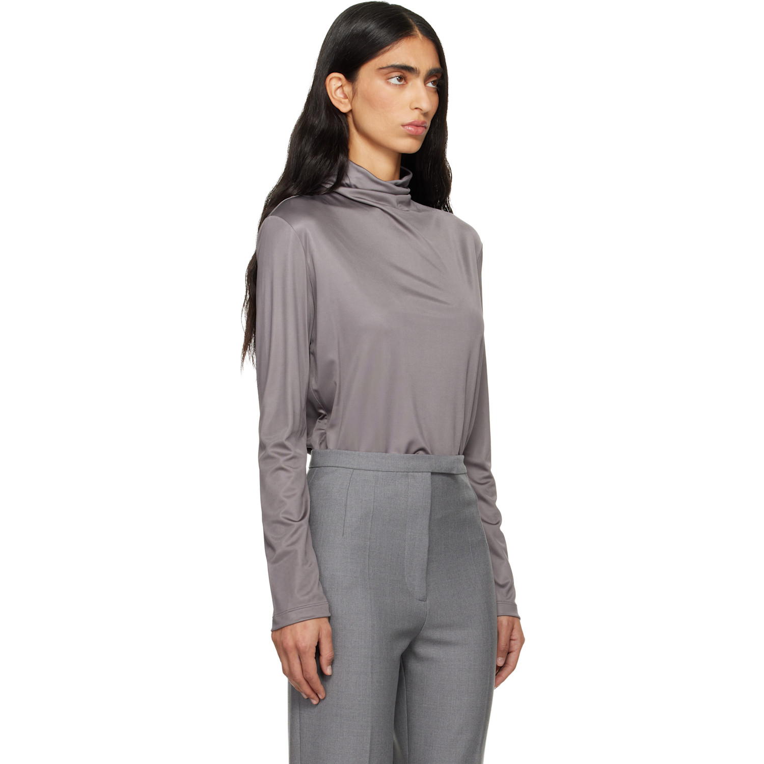  Dries Van Noten Gray Jersey Turtleneck 