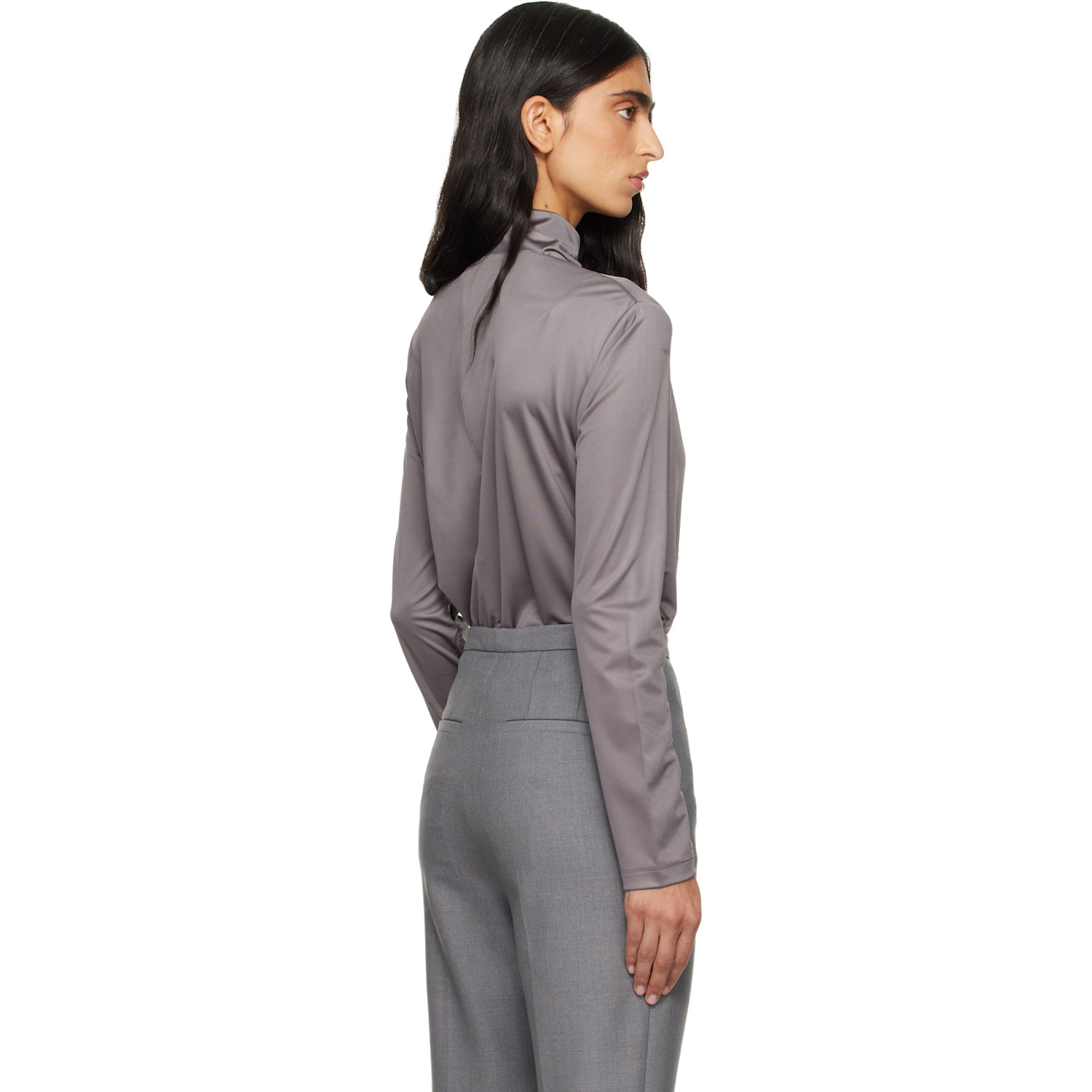  Dries Van Noten Gray Jersey Turtleneck 