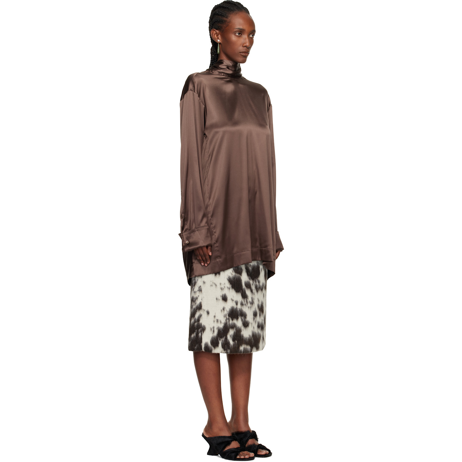  Dries Van Noten Brown Pussy-bow Blouse 