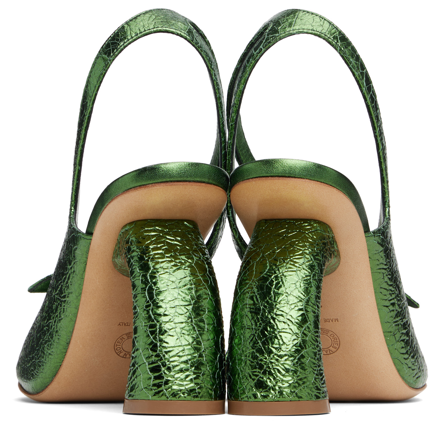  Dries Van Noten Green Cutout Heels 