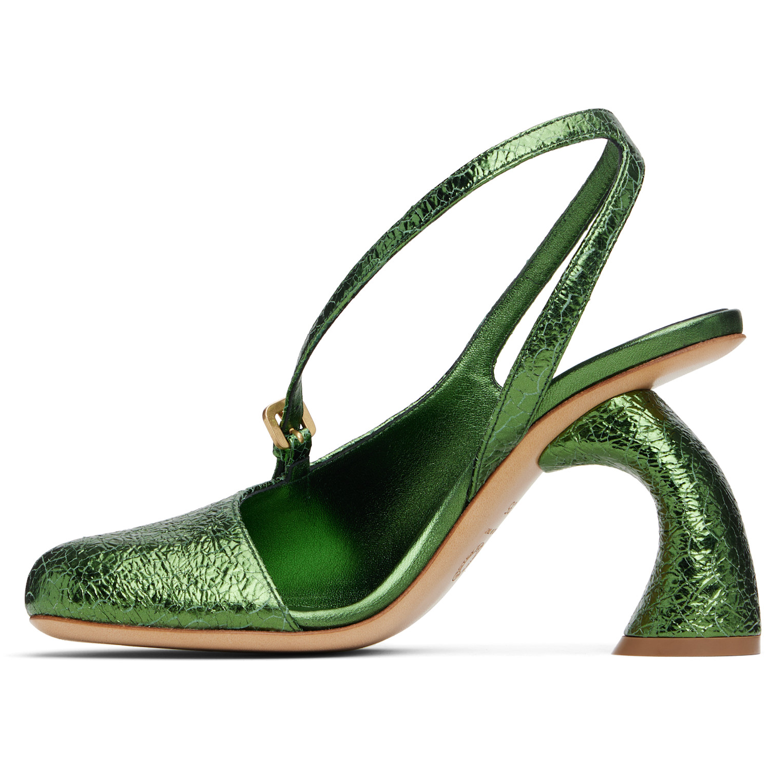  Dries Van Noten Green Cutout Heels 