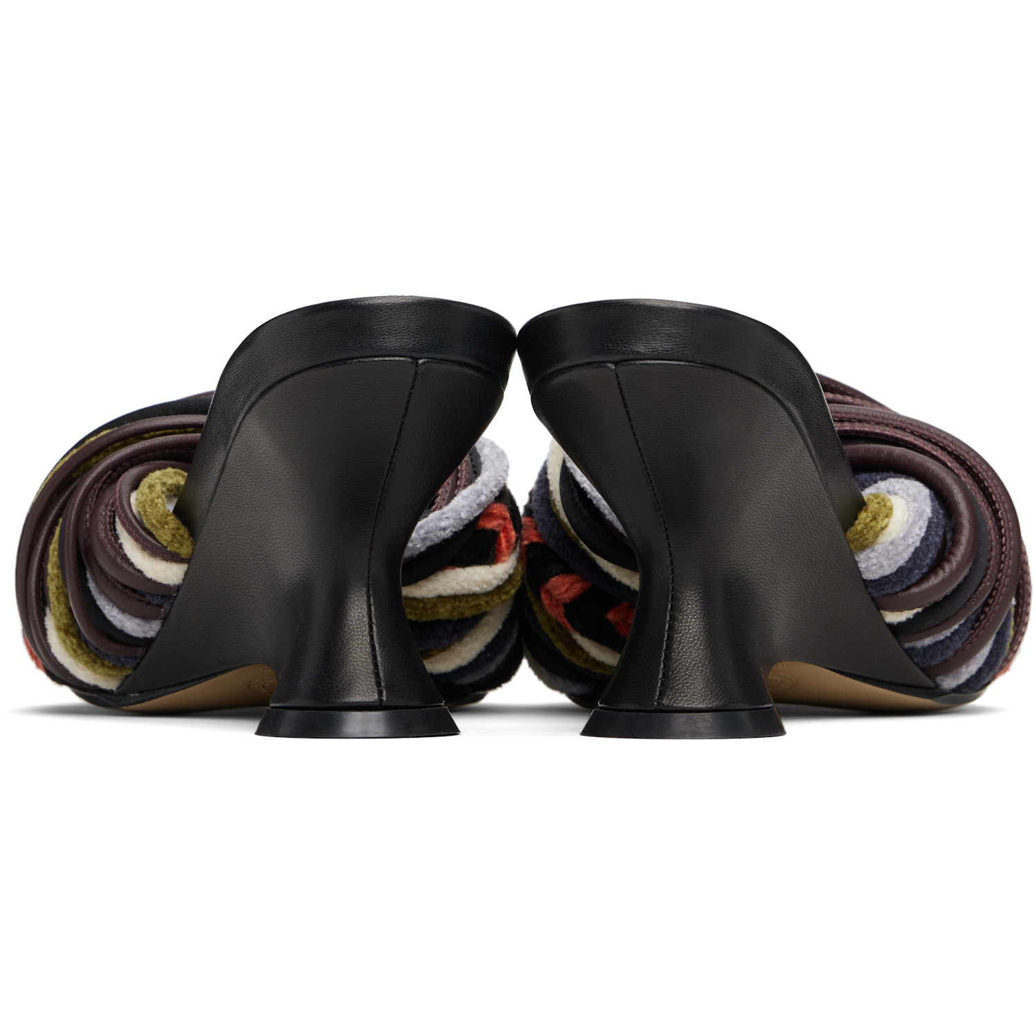  Dries Van Noten Multicolor Open-toe Leather Mule Heeled Sandals 