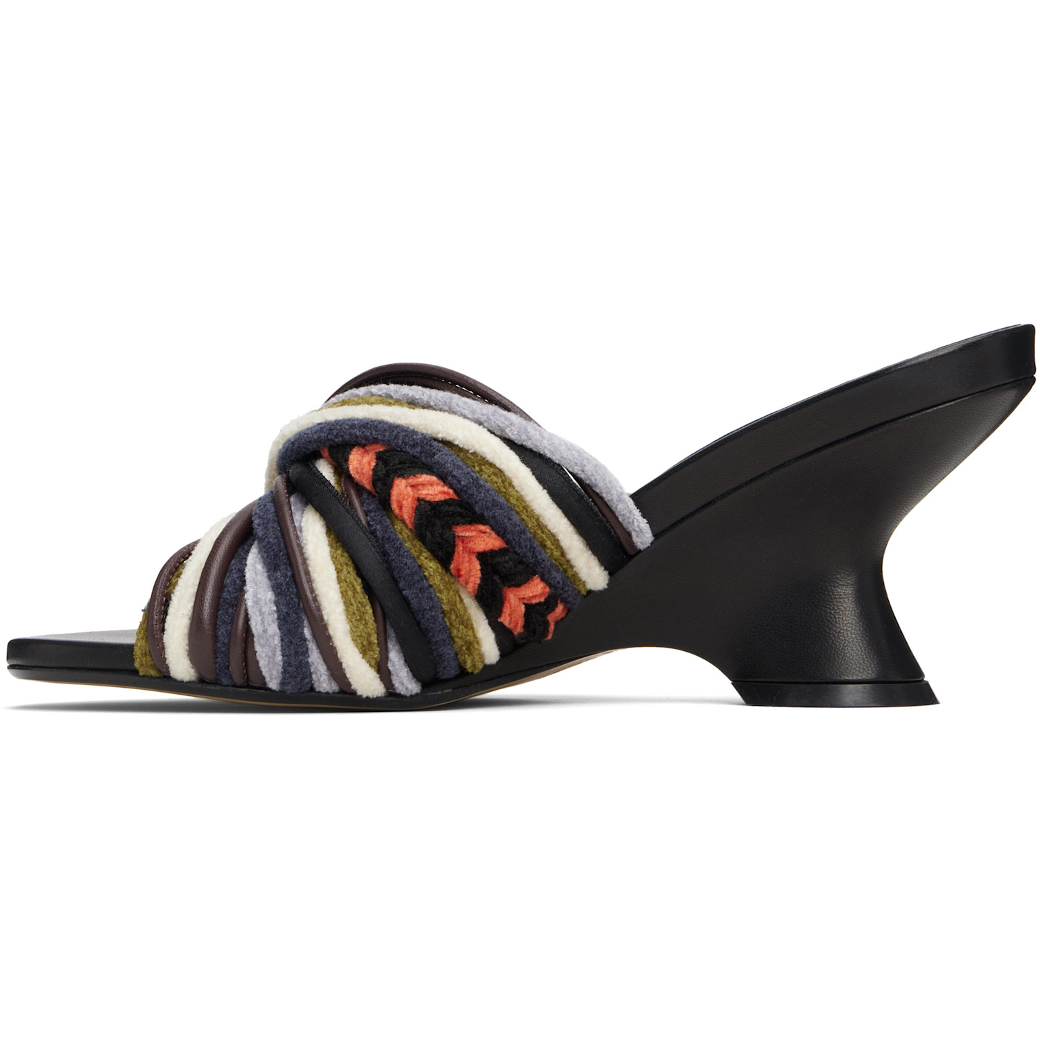  Dries Van Noten Multicolor Open-toe Leather Mule Heeled Sandals 