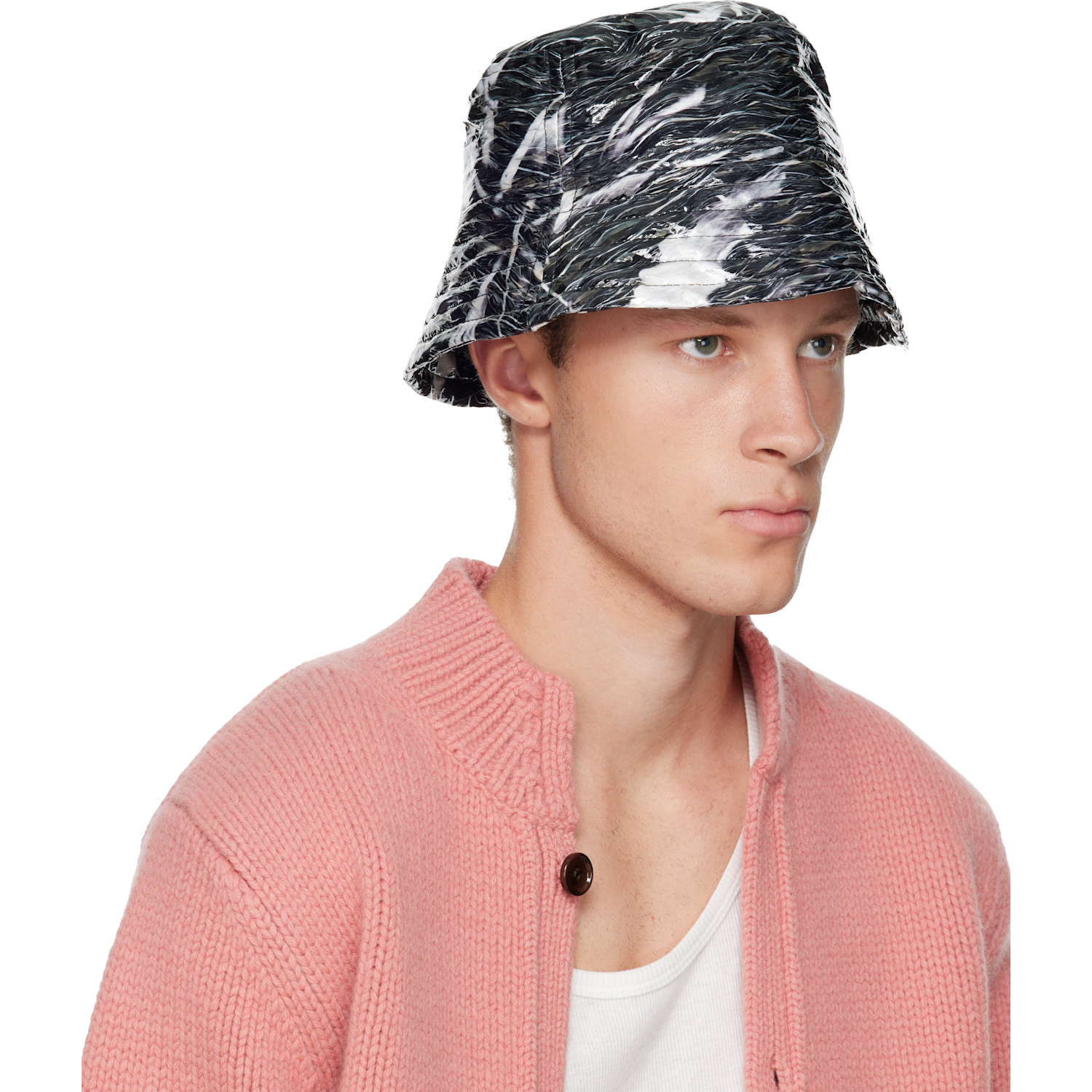  Dries Van Noten Black Coated Bucket Hat 