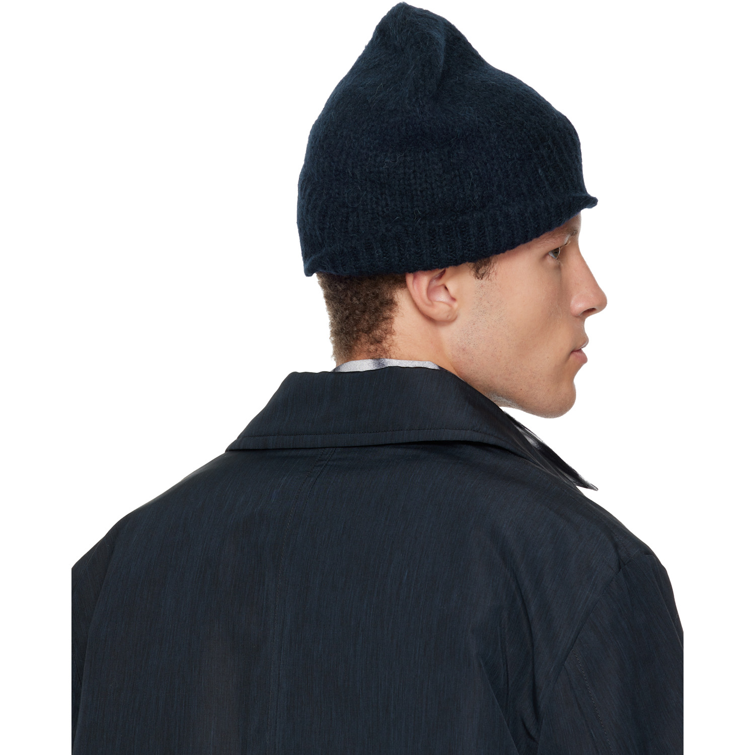 Dries Van Noten Navy Alpaca Blend Beanie 