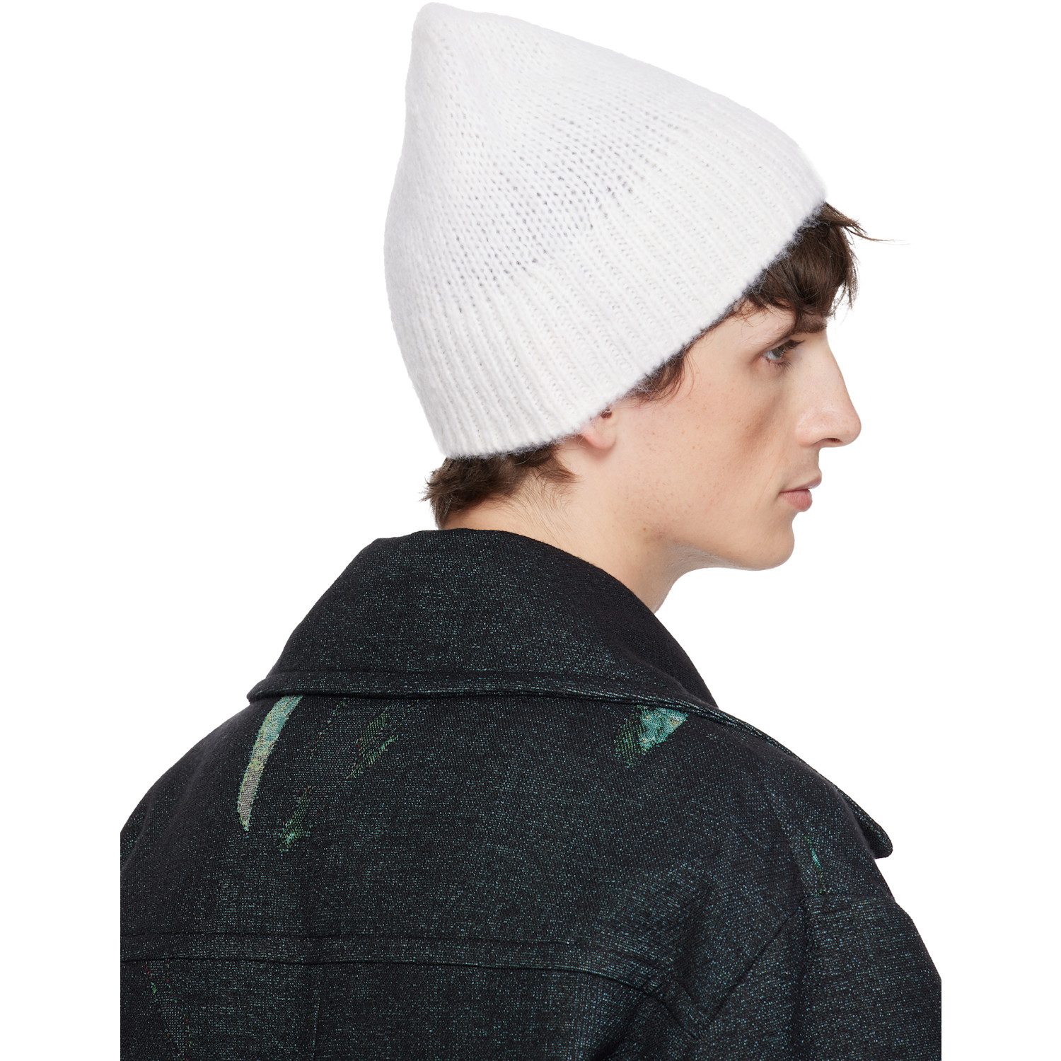  Dries Van Noten White Alpaca Blend Beanie 