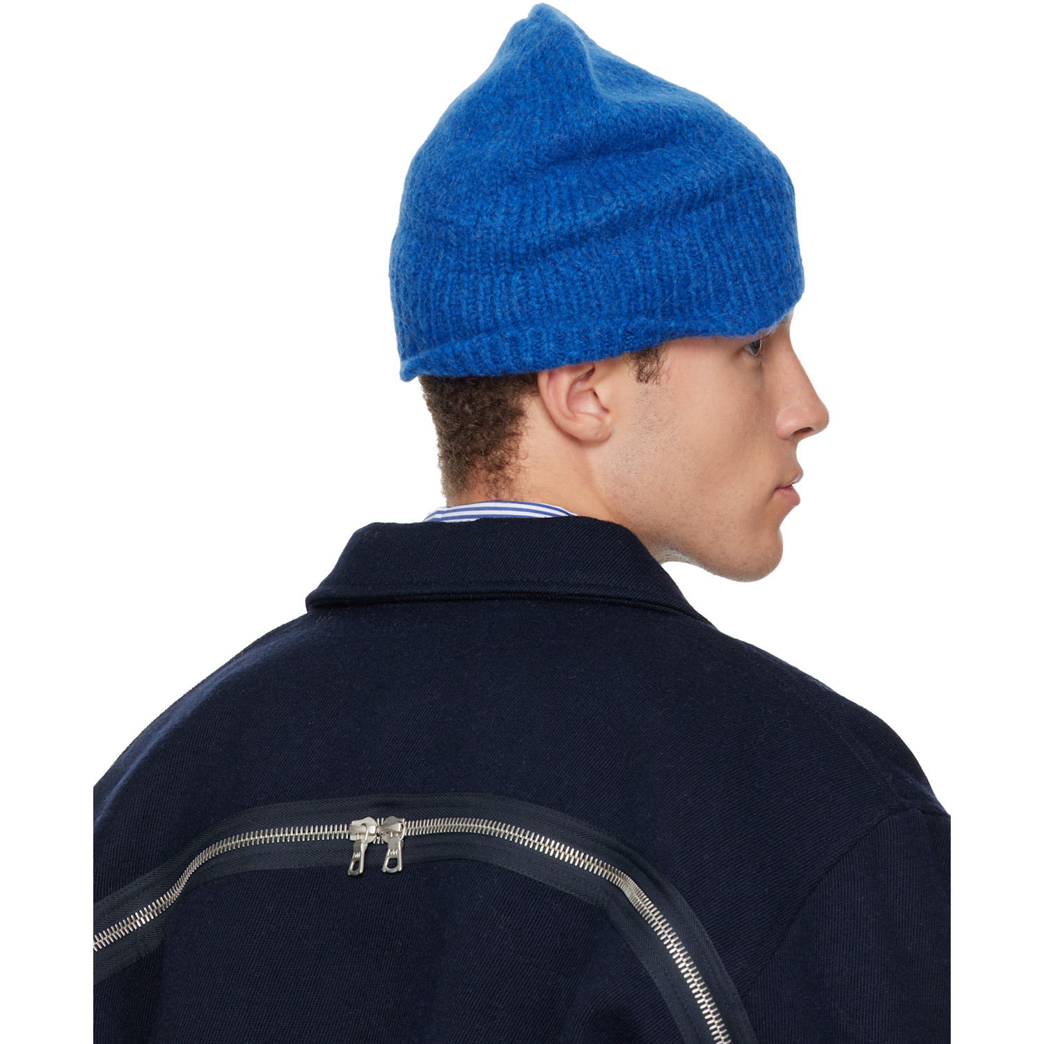 Dries Van Noten Blue Alpaca Blend Beanie 