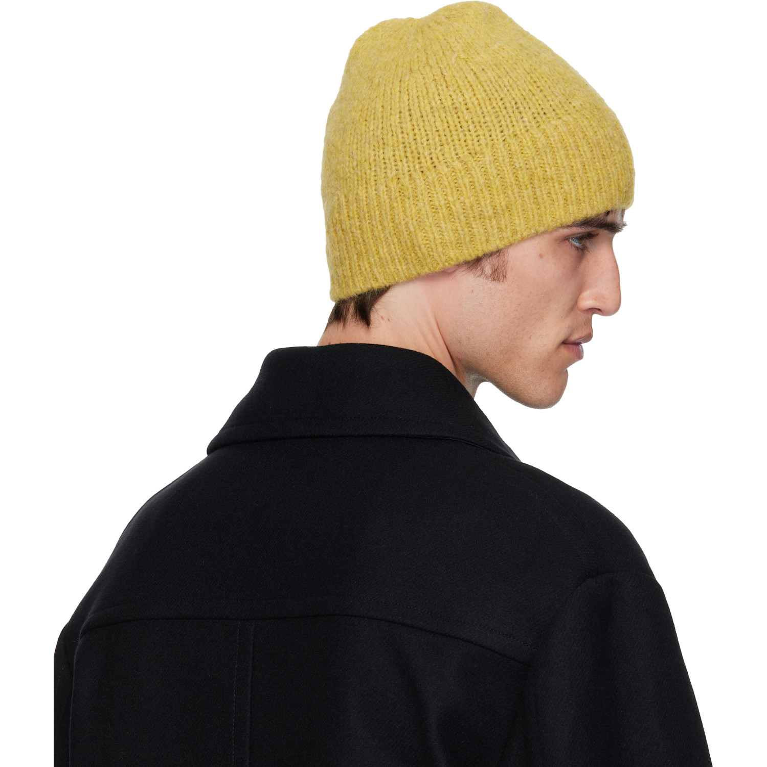  Dries Van Noten Yellow Alpaca Blend Beanie 