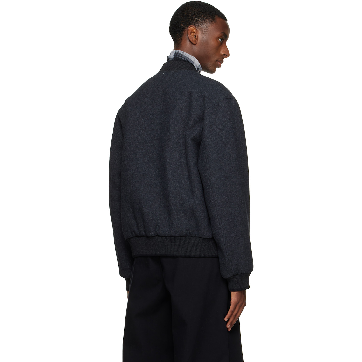  Dries Van Noten Gray Reversible Bomber Jacket 