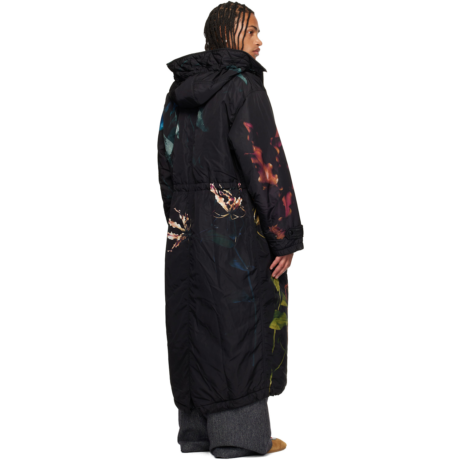  Dries Van Noten Black Printed Nylon Parka 