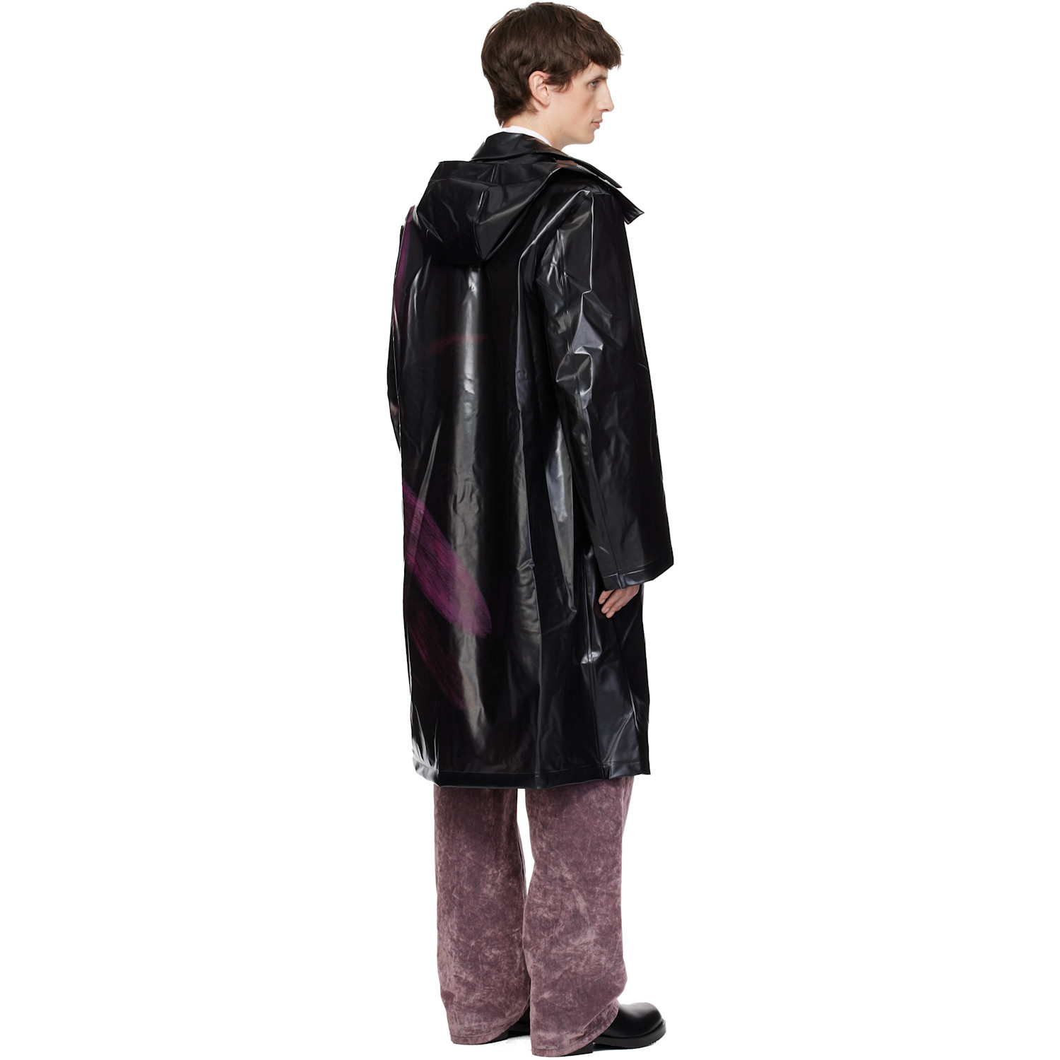  Dries Van Noten Black Loose Fit Mac Raincoat 